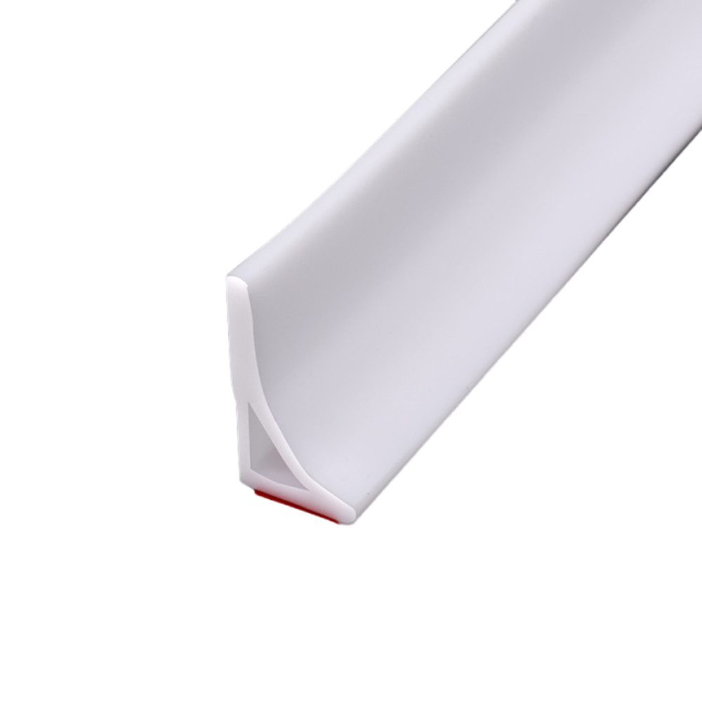 Agger Abschlussleiste Dusche Schwallschutzleiste Selbstklebend Schwallschutz Wasserstop, Breite 1,8 cm * Höhe 3 cm, Silikon asserstopper Schwallschutz für Küchen Bäder Waschbecken