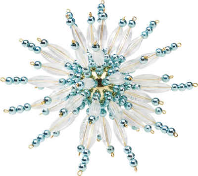 Zauberperle Bastelperlen Perlenstern-Komplettset Crystal Light Blue, Ø 15 cm