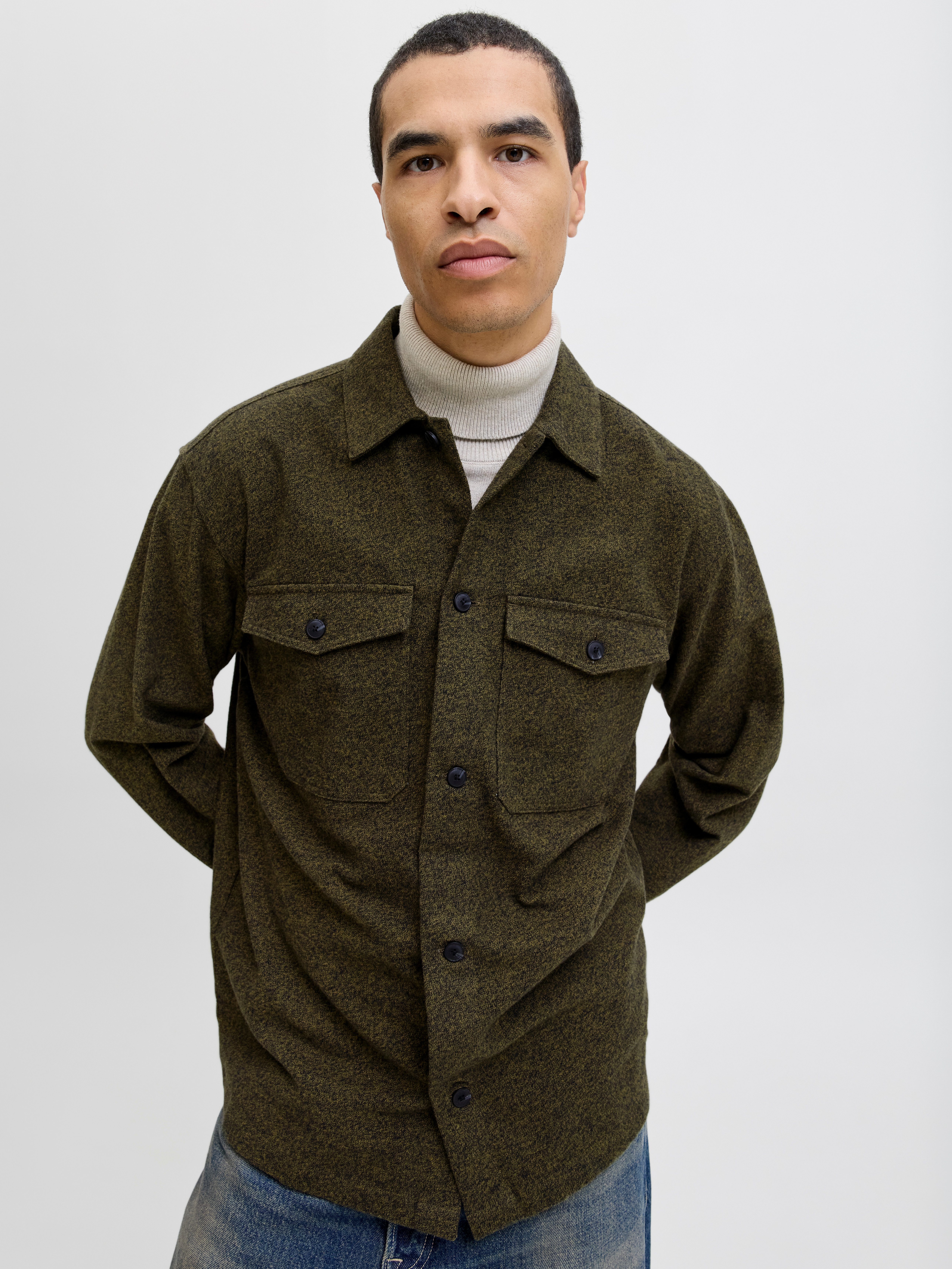 Jack & Jones Langarmhemd JJEPERFECT MELANGE OVERSHIRT LS SN günstig online kaufen