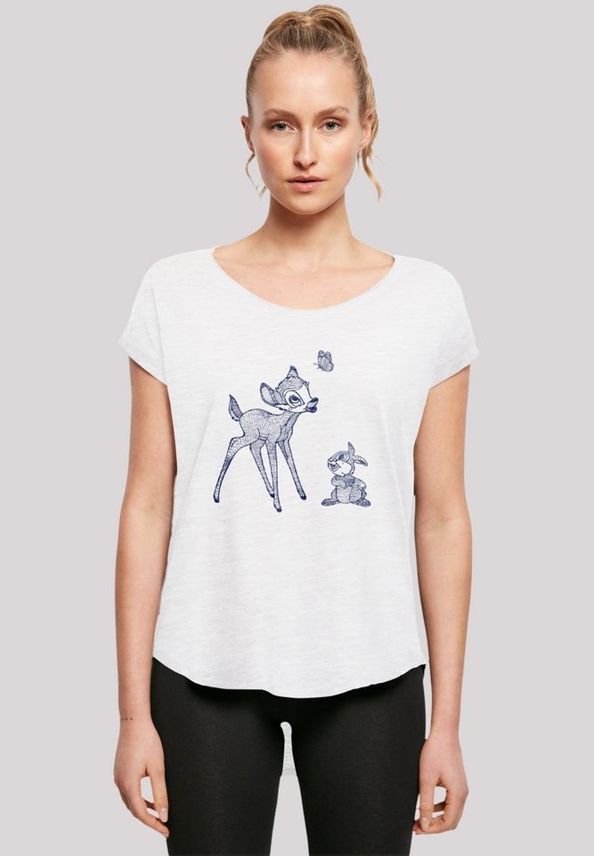 F4NT4STIC T-Shirt Disney Bambi Schmetterling Premium Qualität, Hinten extra  lang geschnittenes Damen T-Shirt | Hoodies