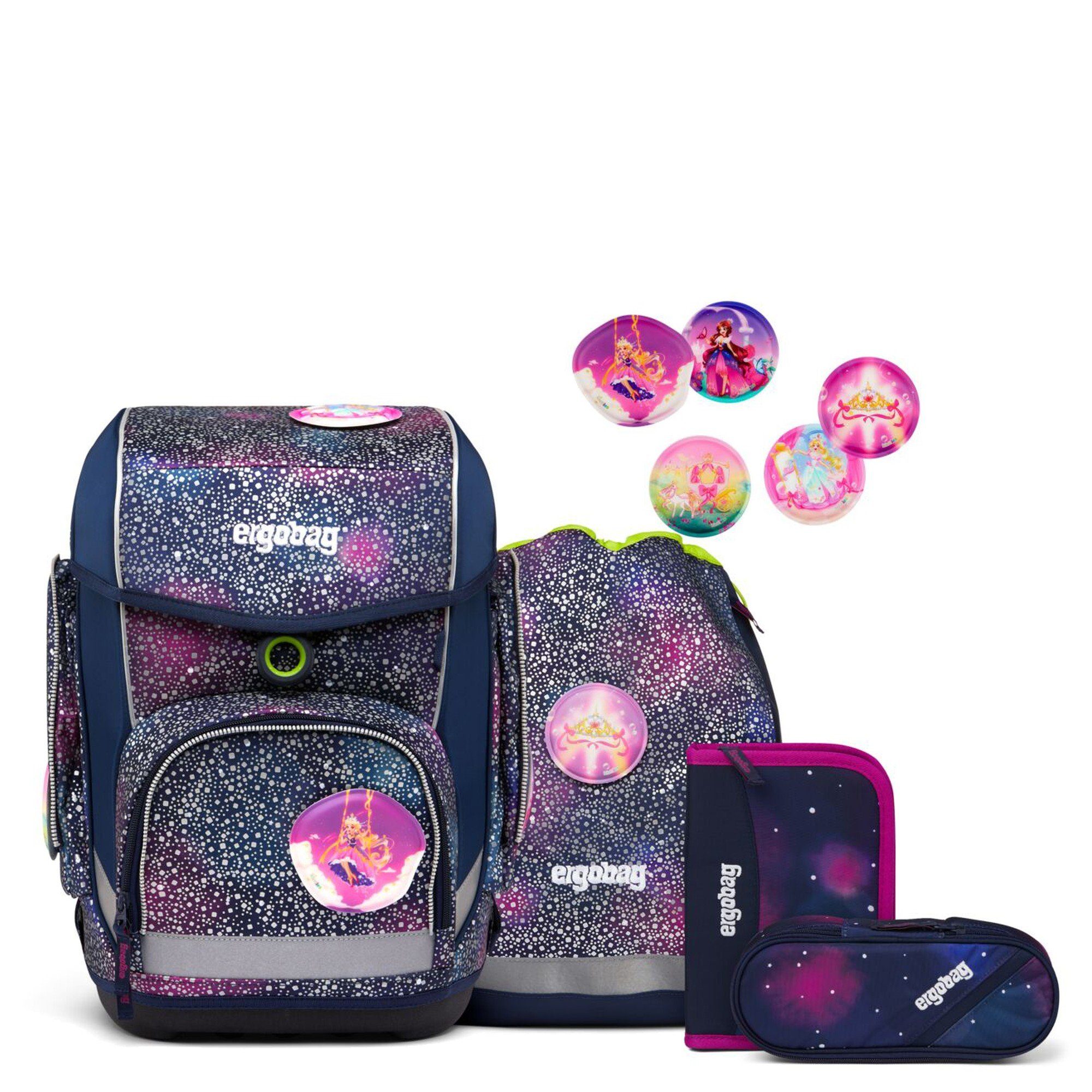 ergobag Schulranzen Cubo "Super Reflex Glow" Schulranzen Set 5tlg., Abmessung HxBxT in cm 40