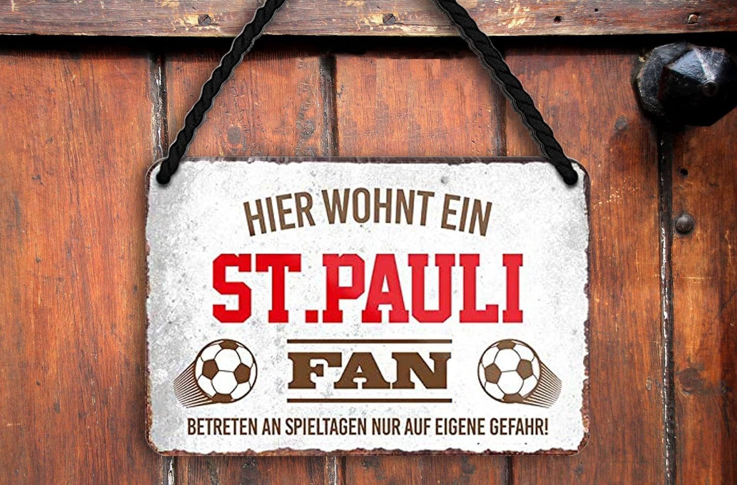 schilderkreis24 Metallschild Blechschild Hier wohnt ein St. Pauli Fan 18x12 günstig online kaufen