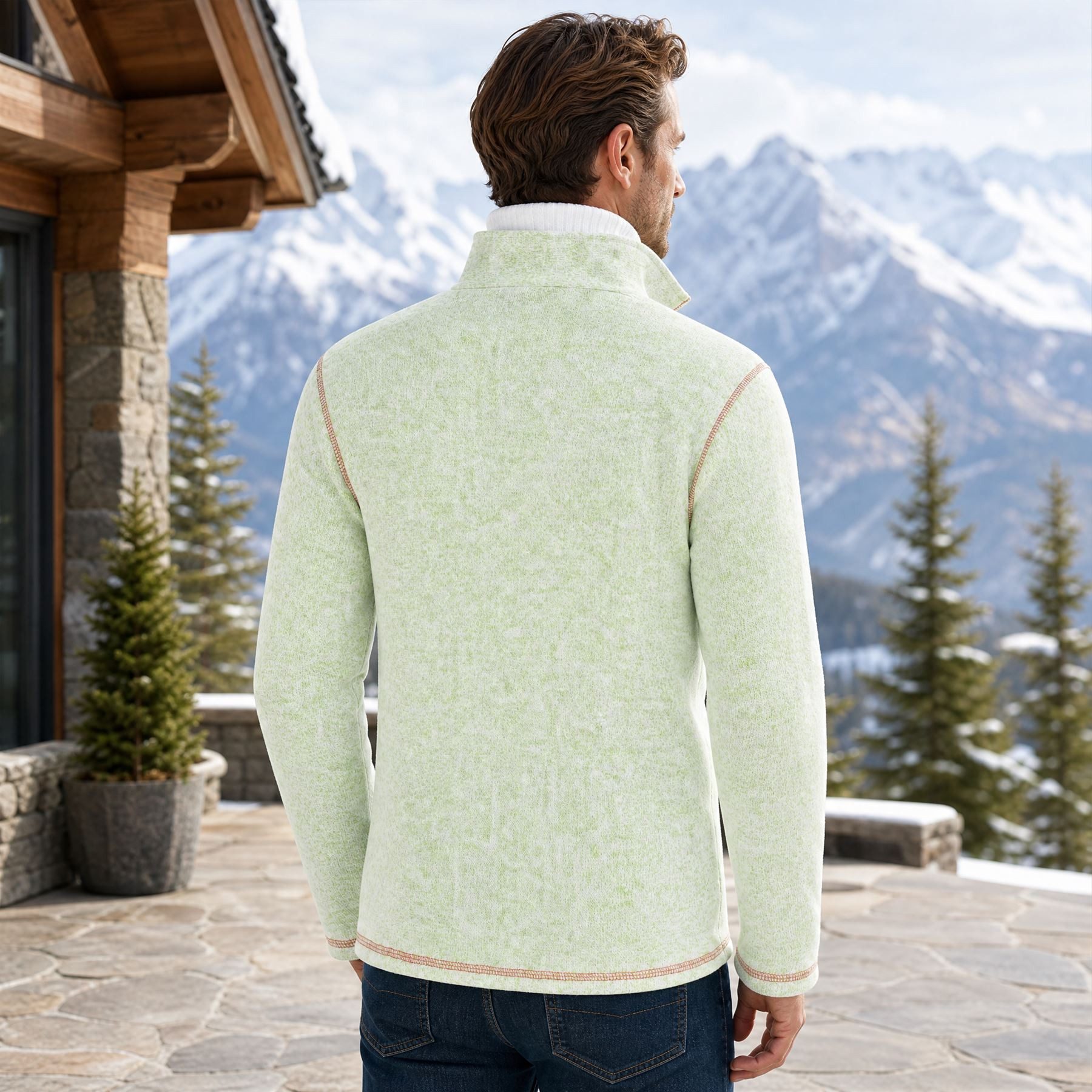 Nebulus Fleecejacke LANAI, P5158 - Herren, lime-rot, S