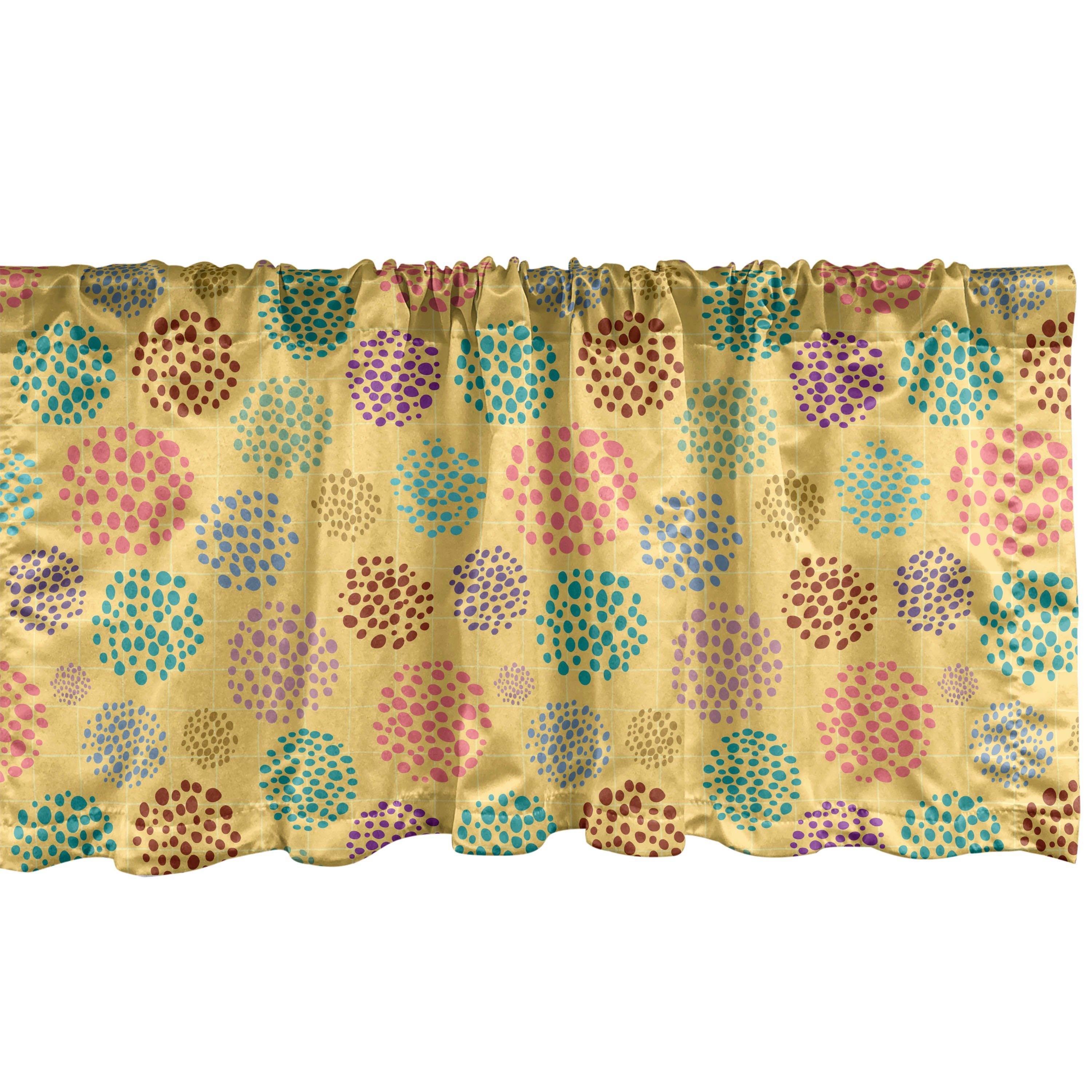 Scheibengardine Vorhang Volant für Küche Schlafzimmer Dekor mit Stangentasche, Abakuhaus, Microfaser, Tupfen Farbe Assembled Blots