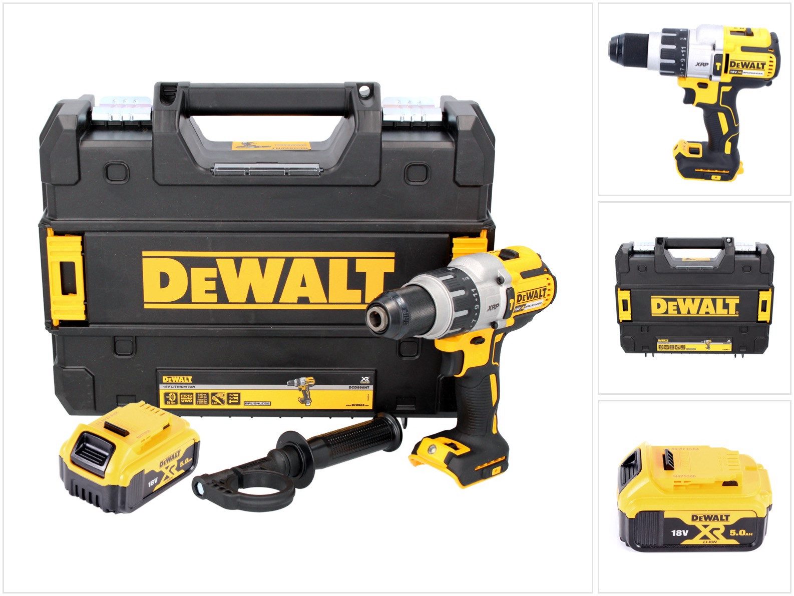 DeWalt Akku-Schlagbohrschrauber DCD 996 NT Akku Schlagbohrschrauber 18 V 95 Nm Brushless + 1x Akku 5