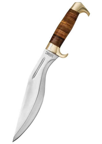 USM Haller Machete USMC Kukri Feststehendes Messer mit Leder Griff, (1 St), Scheide inklusive