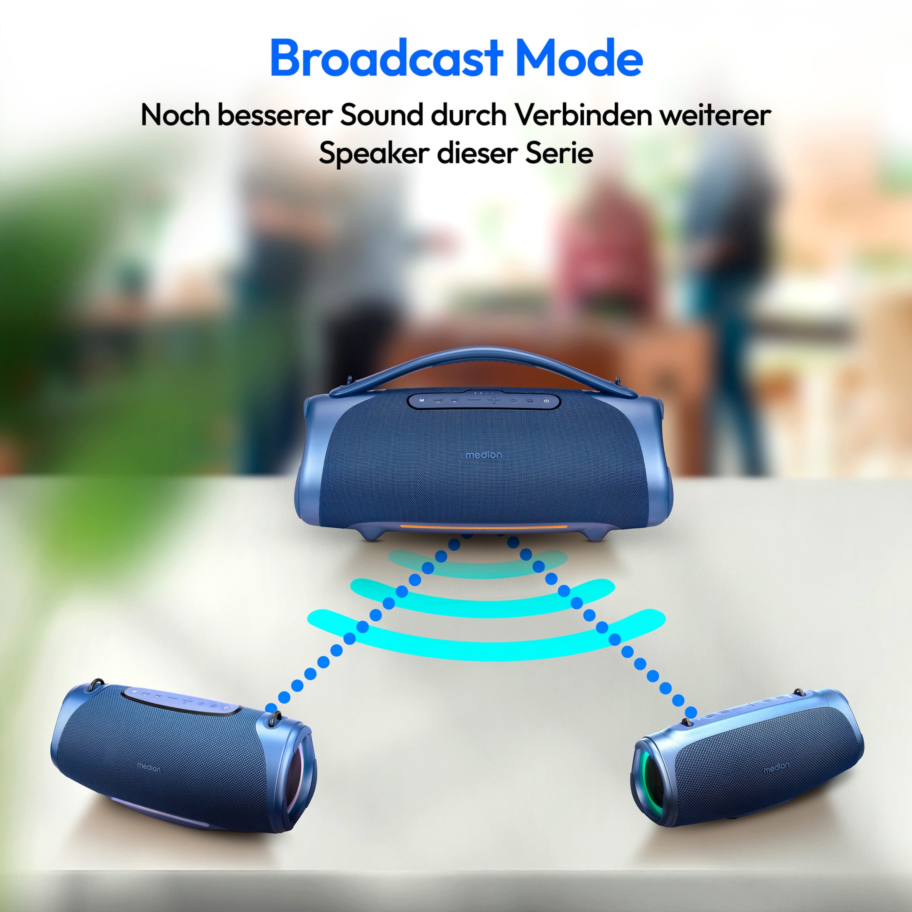 Medion® LIFE® P61768 (MD43768) XL Bluetooth-Lautsprecher (A2DP Bluetooth, AVRCP Bluetooth, Bluetooth, 100 W, tragbar, Akku, Bass Boost, Musikbox, RGB, IPX7, Pow – Bild 4 von 5