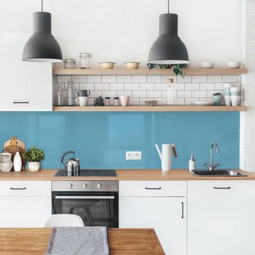 Bilderdepot24 Küchenrückwand petrol dekor einfarbig Wandpaneel Küche Meerblau Wandverkleidung, (1-tlg., Nischenrückwand - für Fliesenspiegel ohne Bohren - matt), Spritzschutz Rückwand Küche Herd - Folie selbstklebend versch. Größen