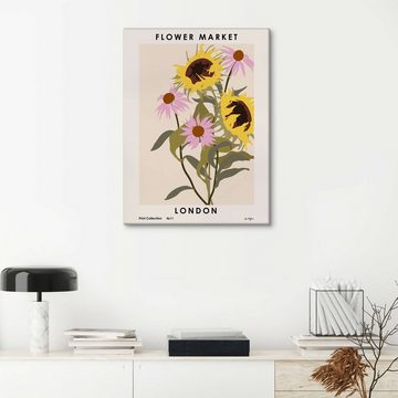 Posterlounge Leinwandbild NKTN, Flower Market, London, Wohnzimmer Modern Illustration