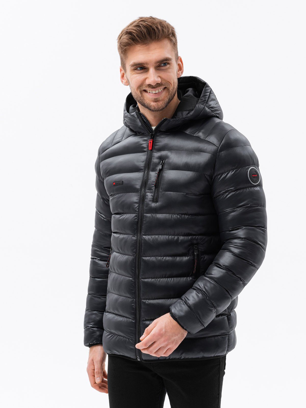 Herren C549 - Kapuze OMBRE Steppjacke V4 schwarz XL mit Steppjacke