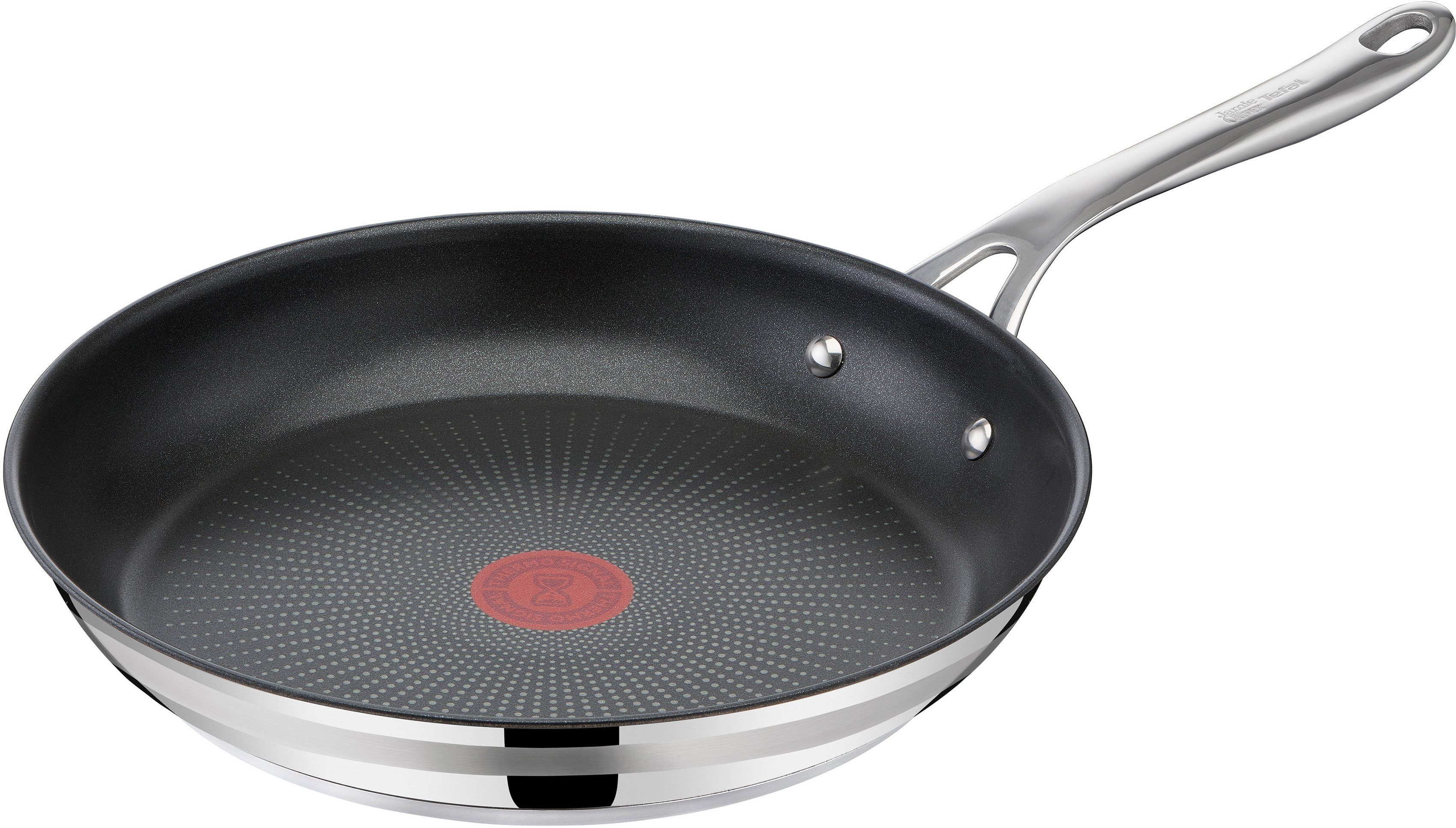 Tefal Bratpfanne Jamie Oliver Cook Smart, Pfanne Induktion mit Antihaftversiegelung, Edelstahl, Thermo-Signal bei idealer Bratttemperatur, für alle Herdarten geeignet