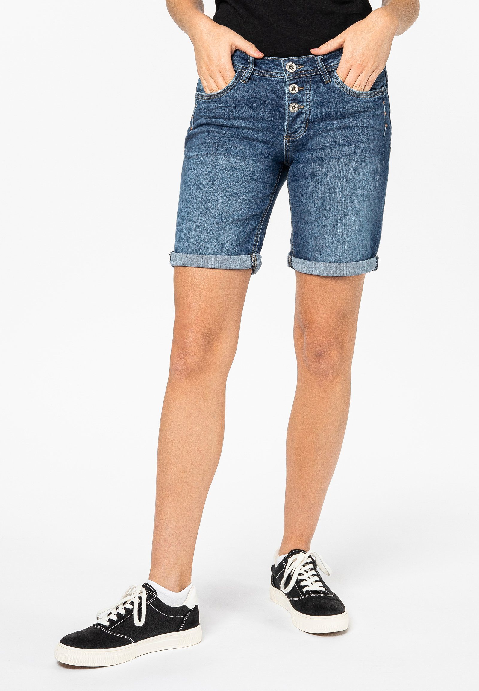 SUBLEVEL Jeansbermudas Kurze Jeanshose middle-blue