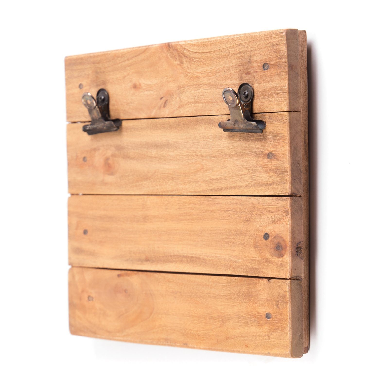 DESIGN DELIGHTS Metallschild FOTO KLEMMBRETT "PINZA II", Massivholz, 33 cm, Holz Clipboard