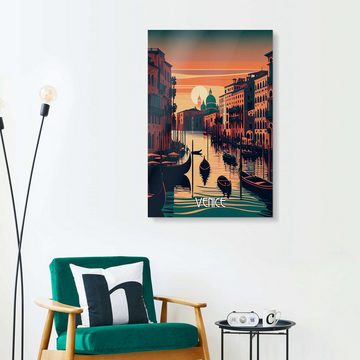 Posterlounge Acrylglasbild Durro Art, Reiseplakat Venedig, Illustration