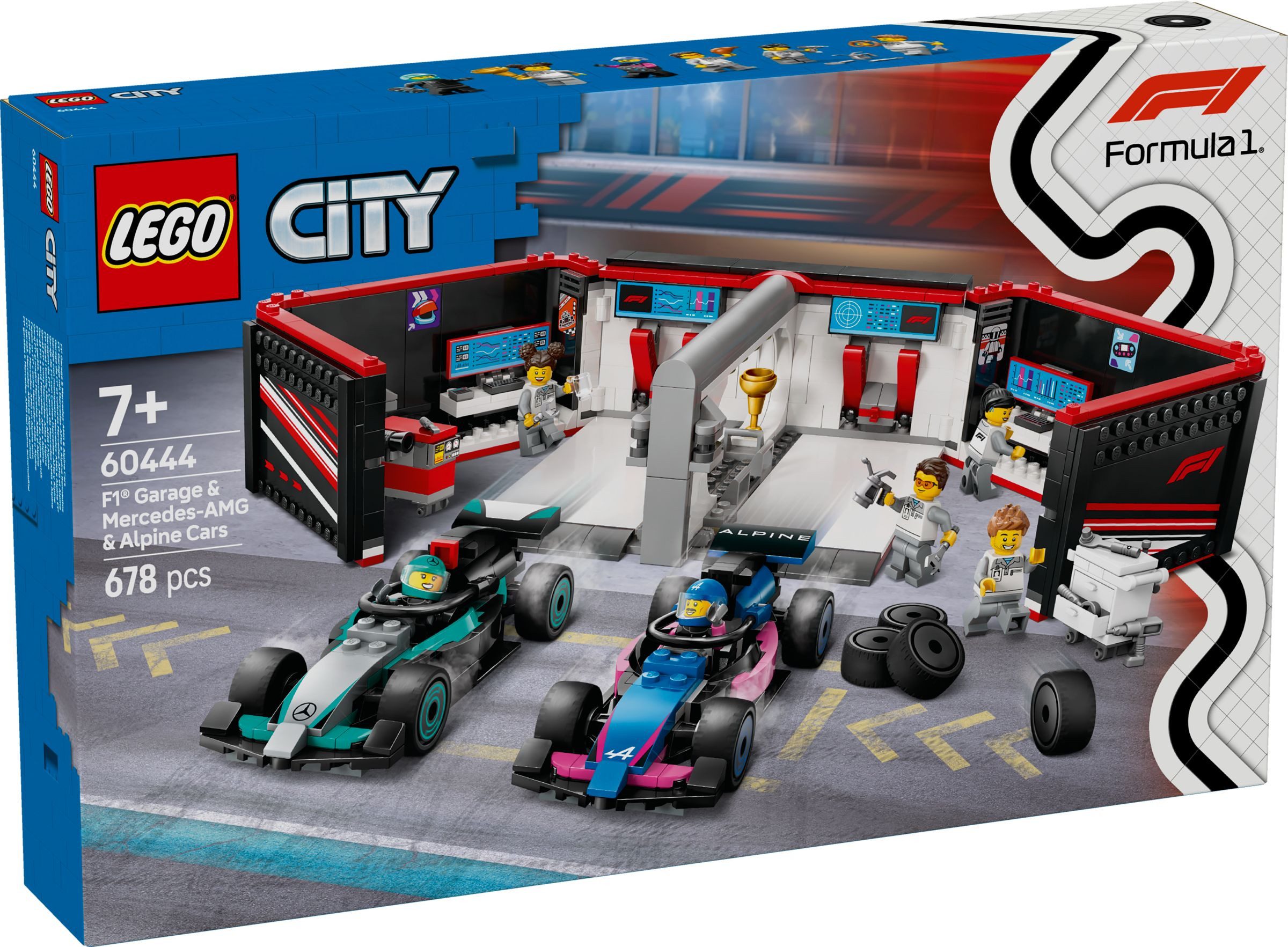 LEGO® LEGO® City 60444 F1® Garage mit Mercedes-AMG & Alpine Rennautos Spielbausteine