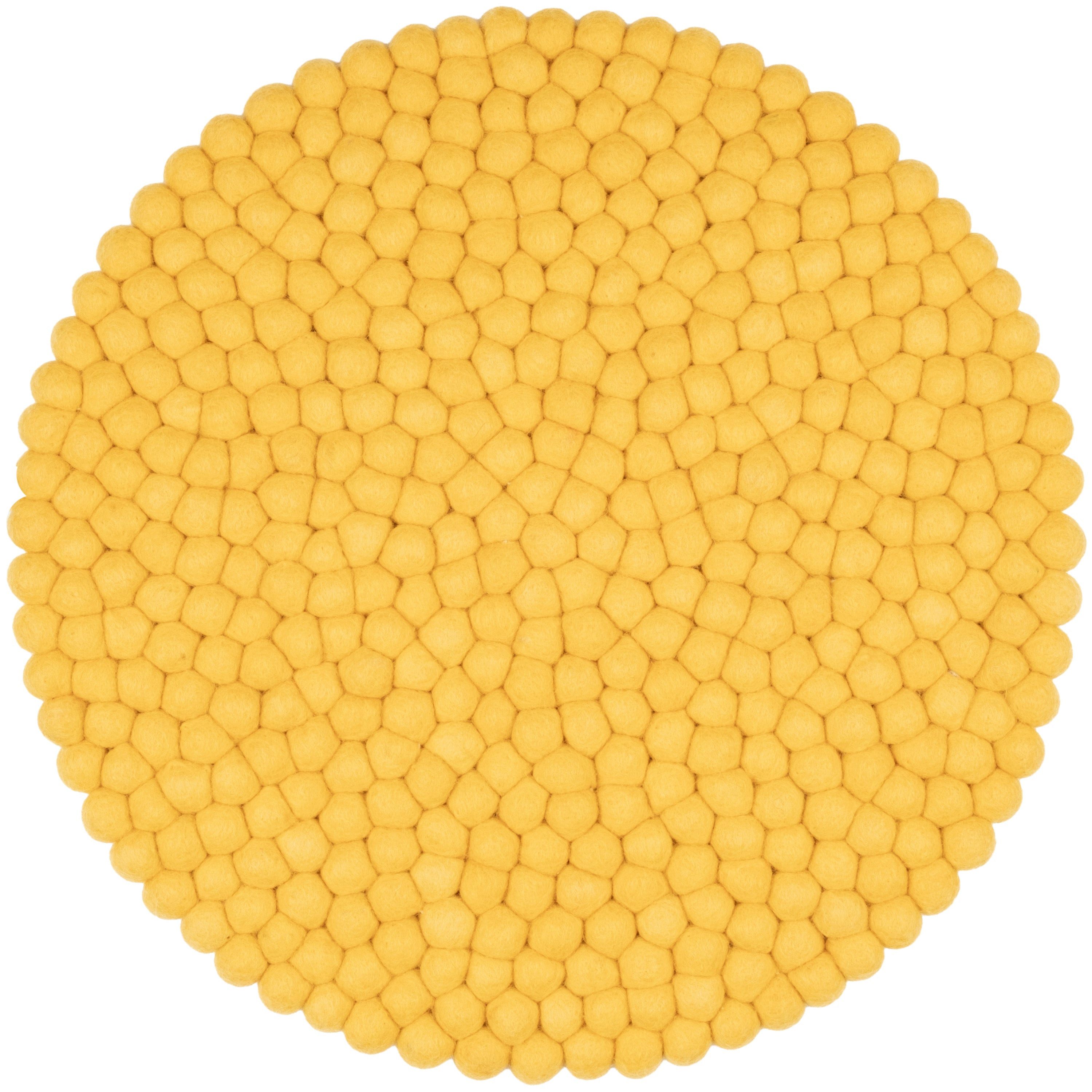 myfelt Stuhlkissen Filzkugel Sitzauflage ⌀ 36 cm, beidseitig verwendbar, 100 % Schurwolle