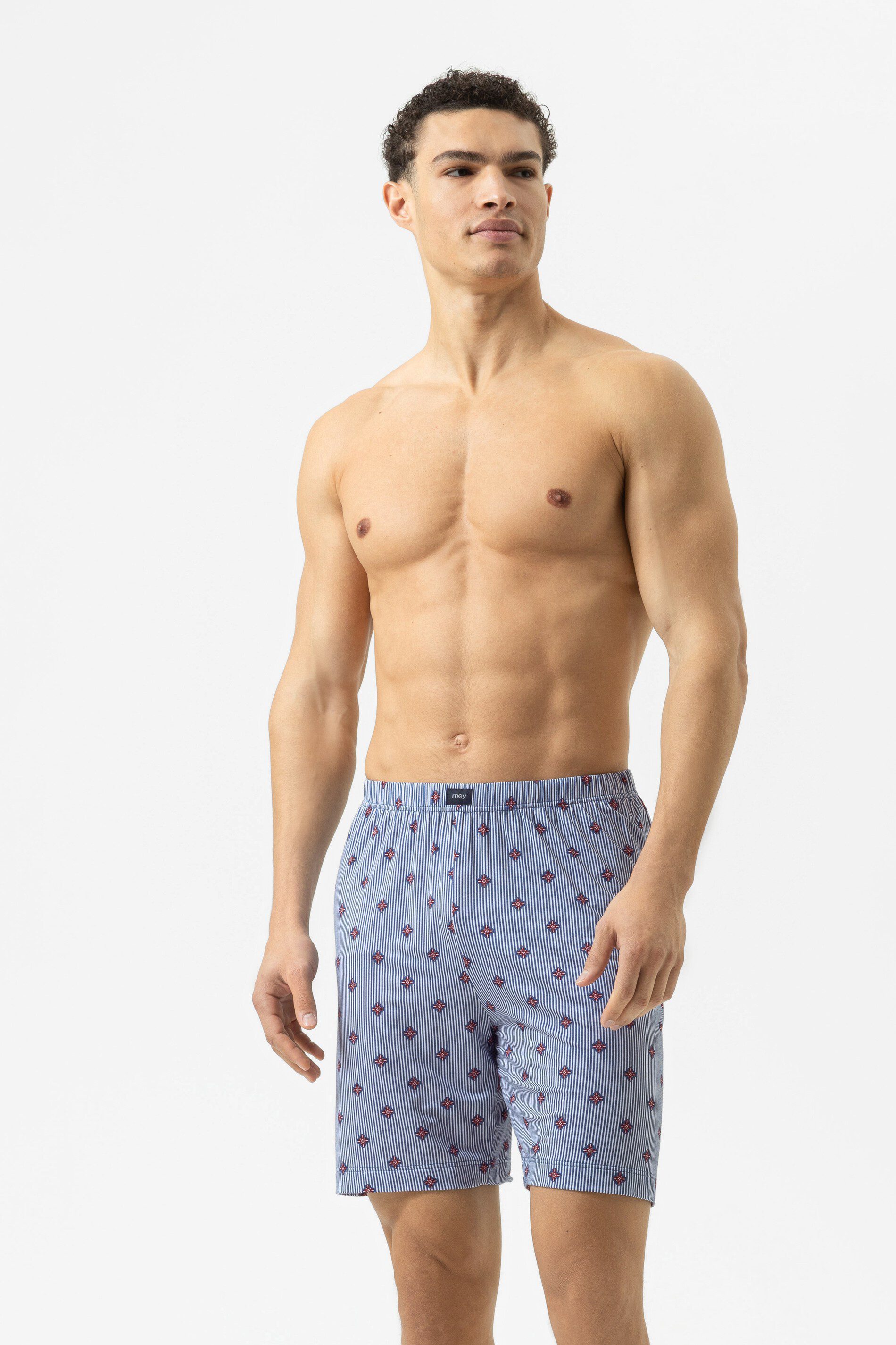 Mey Schlafhose Serie Stripes With Small Pattern Minimal-Print (1-tlg) Softe Pyjamashorts, Single Jersey, Baumwoll-Mix