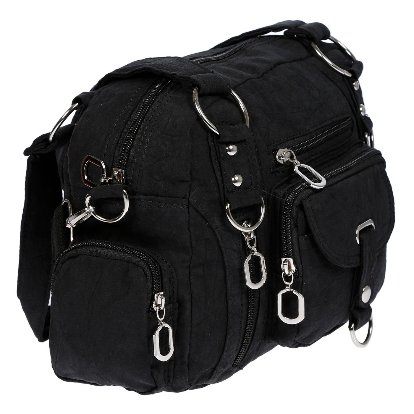 Christian Wippermann Henkeltasche Damenhandtasche Schultertasche Tasche Umhängetasche (1-tlg), Canvas Shopper Crossover Bag