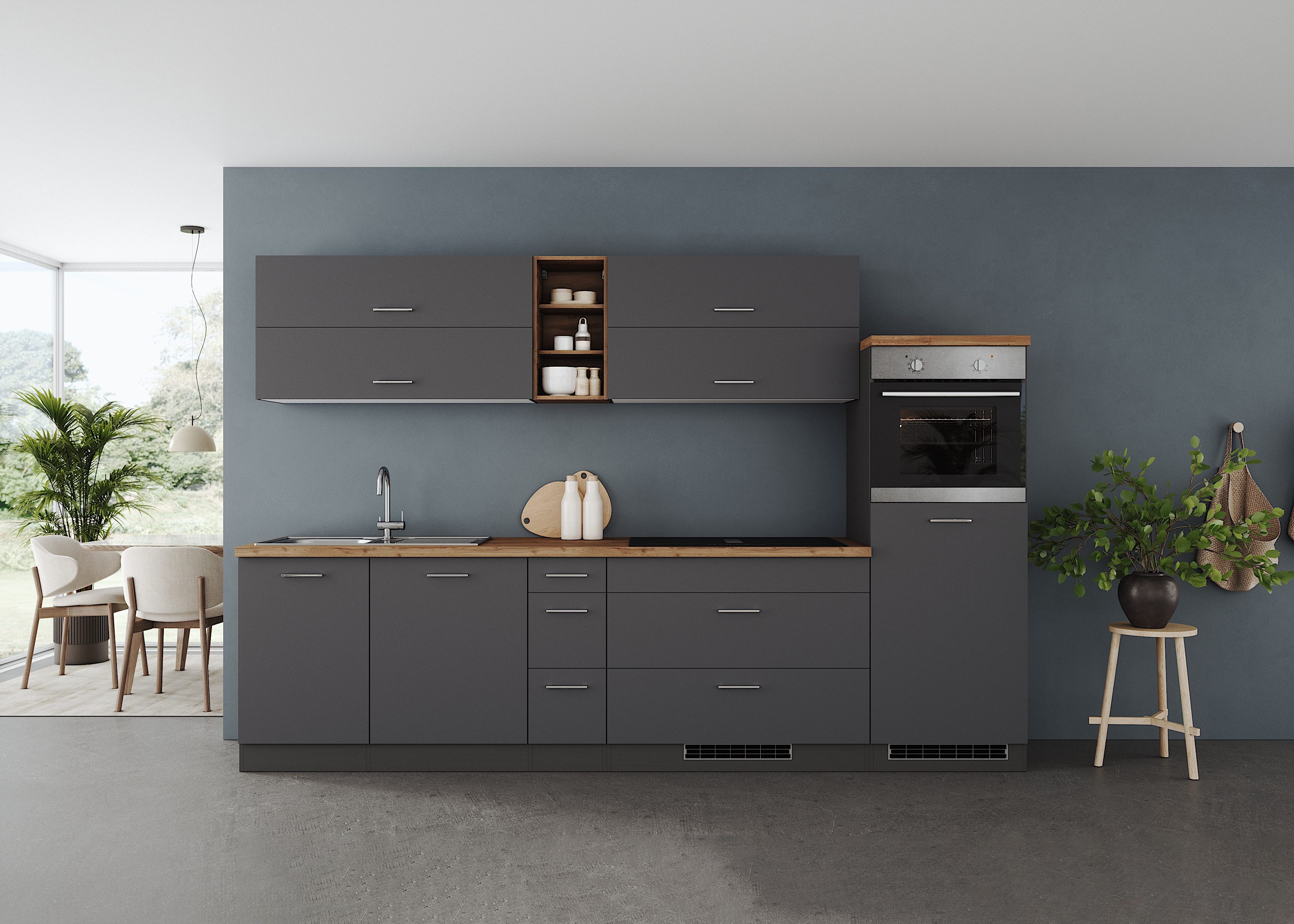 KOCHSTATION Küchenzeile KS-Milan, optional mit Muldenlüfter, günstig online kaufen