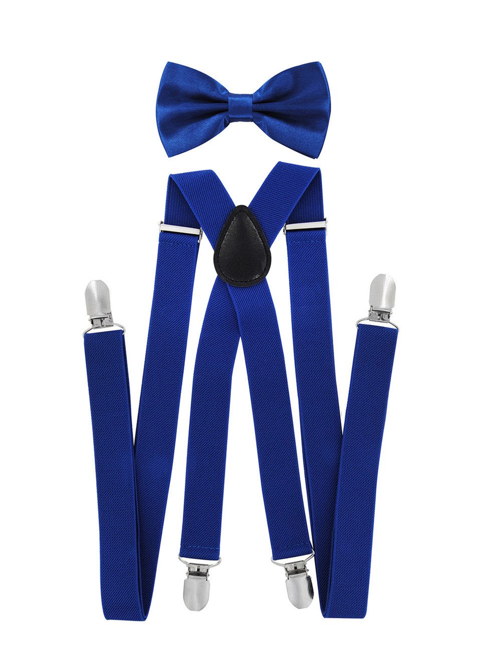 axy Подтяжки Herren Подтяжки mit Fliege Set (2-St., 2er Set) 4 Stabile Clips X-Form 2,5cm Breit verstellbar und elastisch