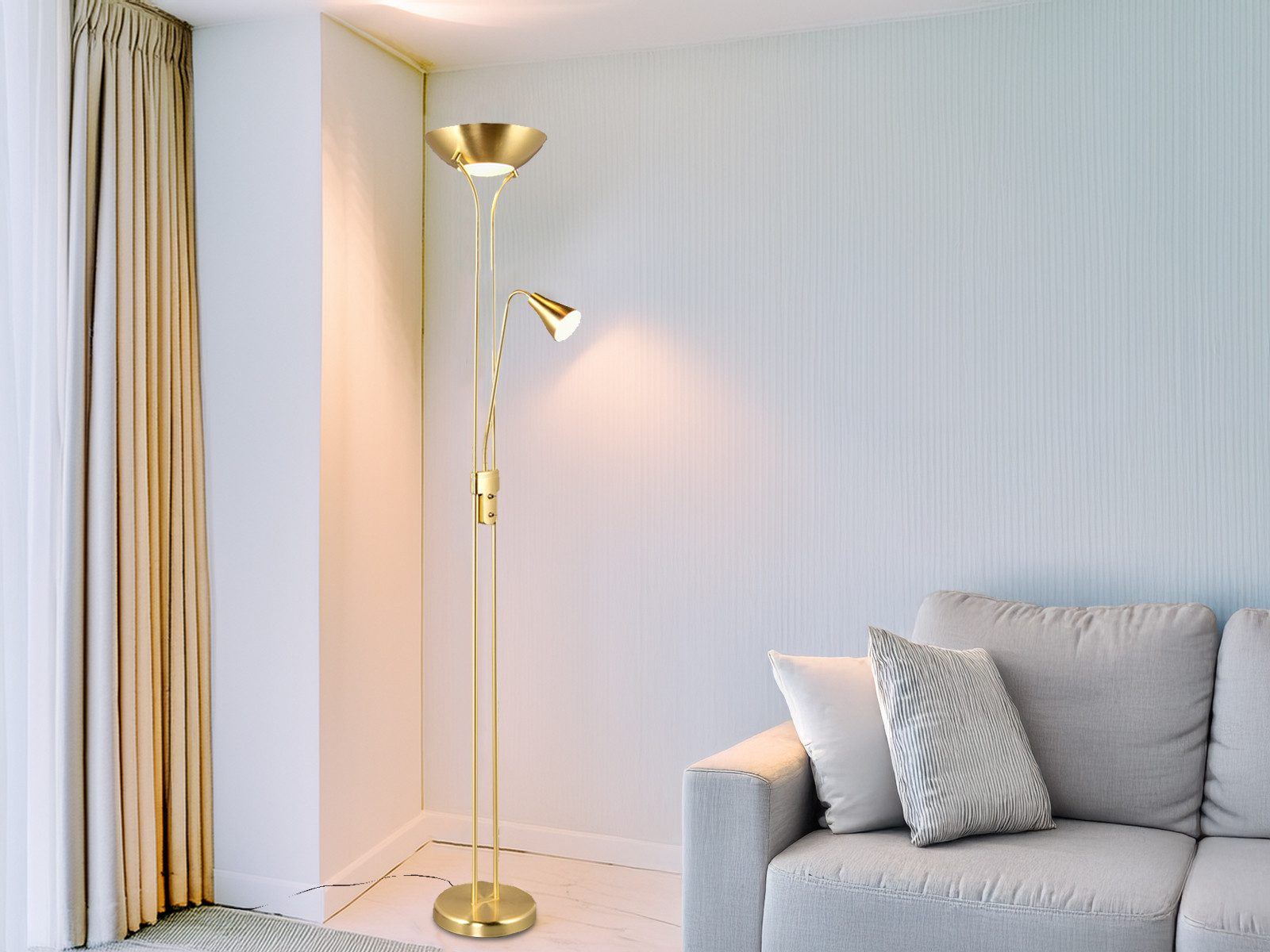 Reality Leuchten LED Deckenfluter, Dimmfunktion, LED wechselbar, über Schal günstig online kaufen