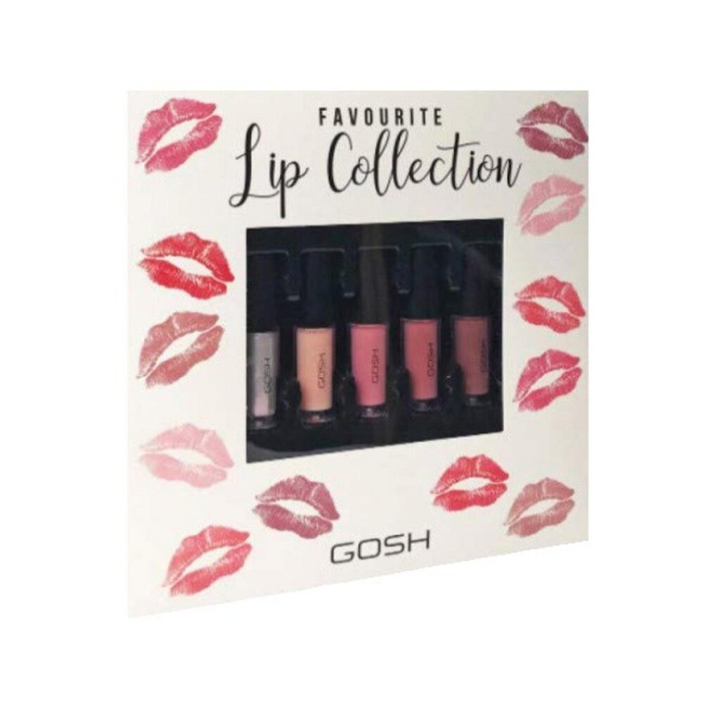 GOSH Lippenstift Set, Favorite Lip Collection, Flüssiger Lippenstift, 5 Stück