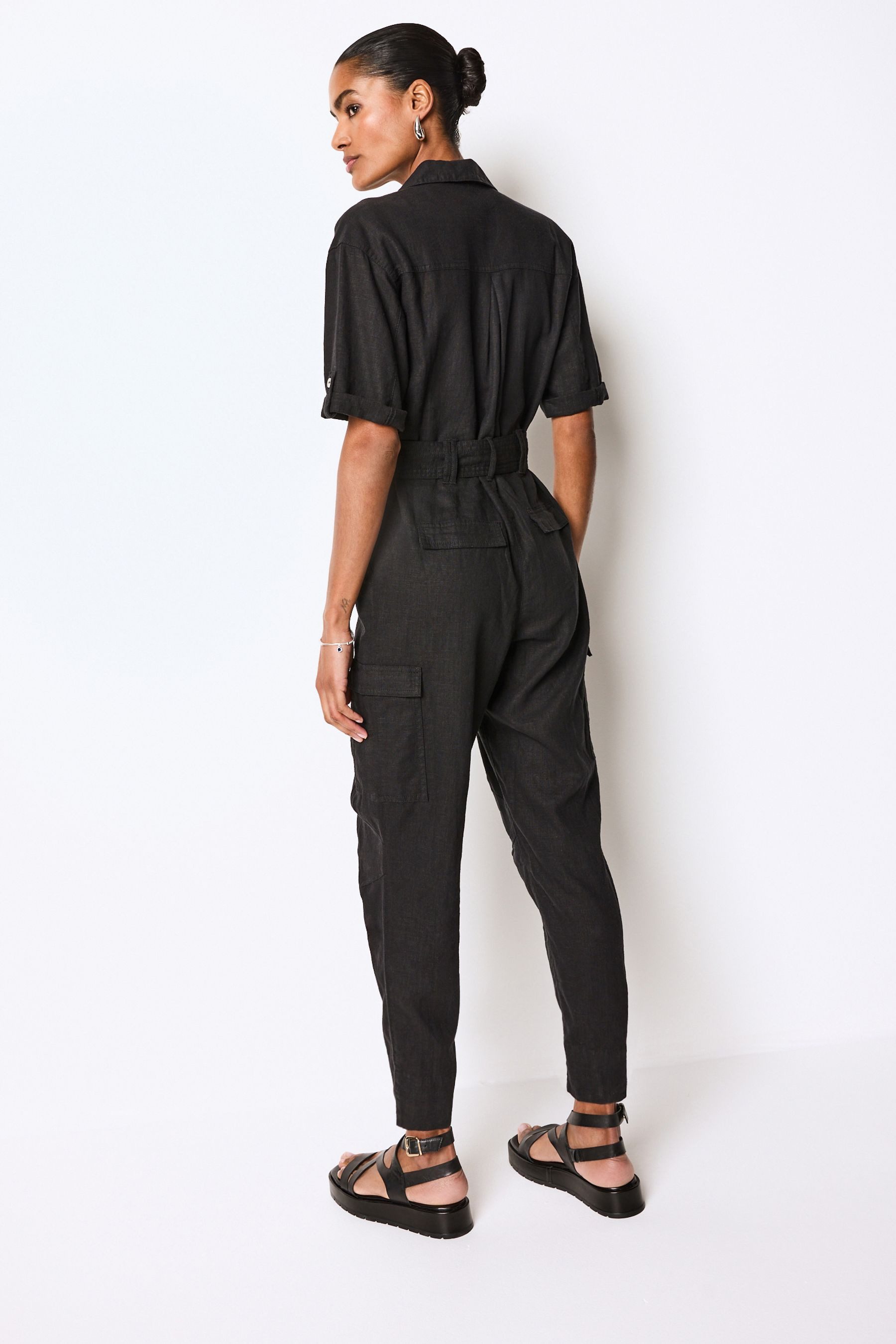 Next Jumpsuit Cargo-Jumpsuit aus Leinengemisch, Petite günstig online kaufen