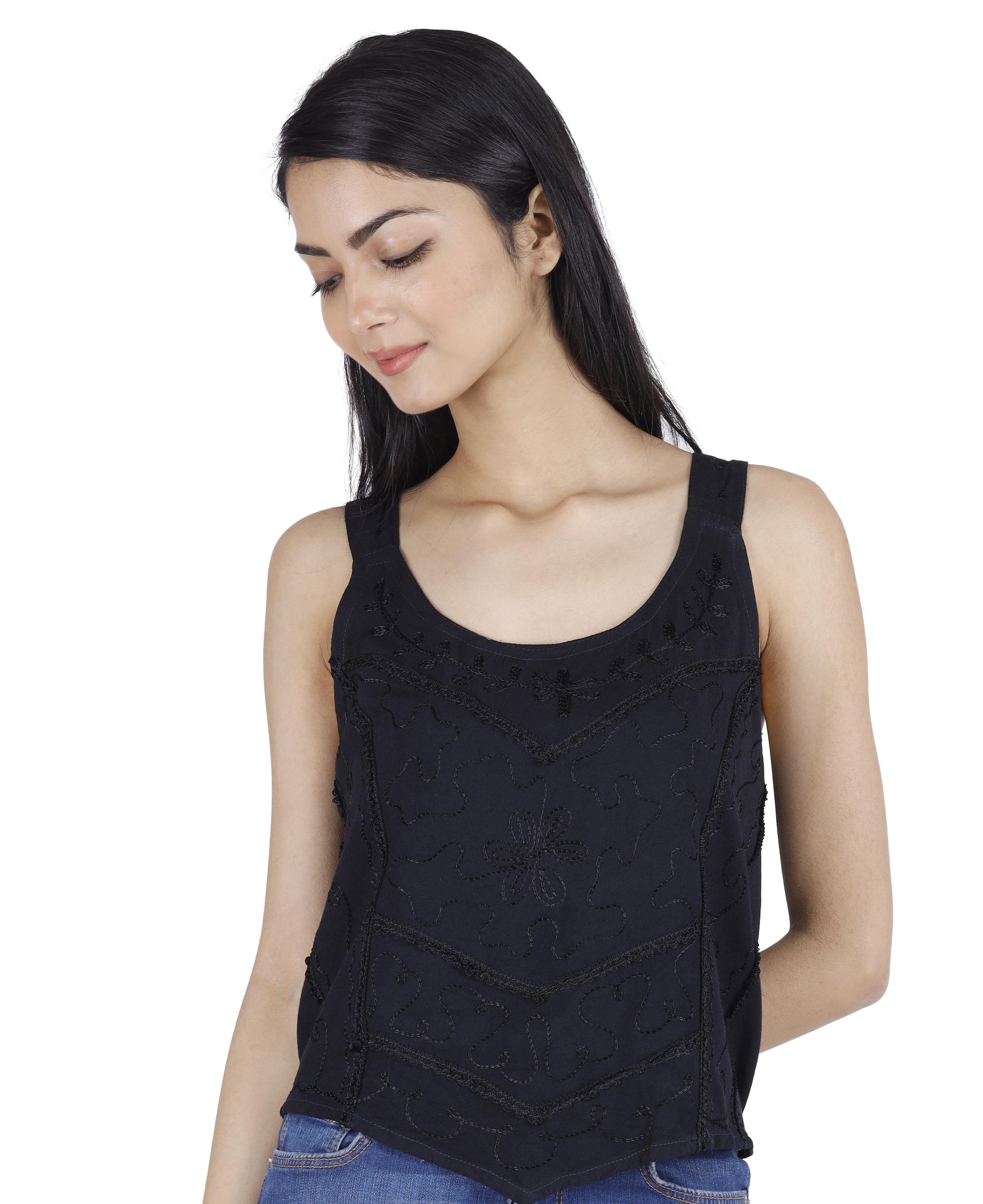 Guru-Shop T-Shirt Besticktes Top Boho chic, günstig online kaufen