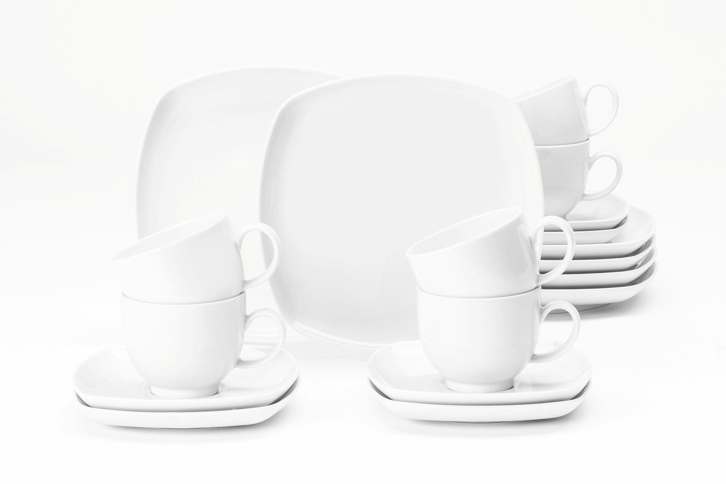 Seltmann Weiden Кофейный сервиз Geschirr-Set, Service Lido (18-tlg), 6 Personen, Porzellan, Tassen, Untertassen, Teller, 18 Teile, für 6 Personen, Made in Germany