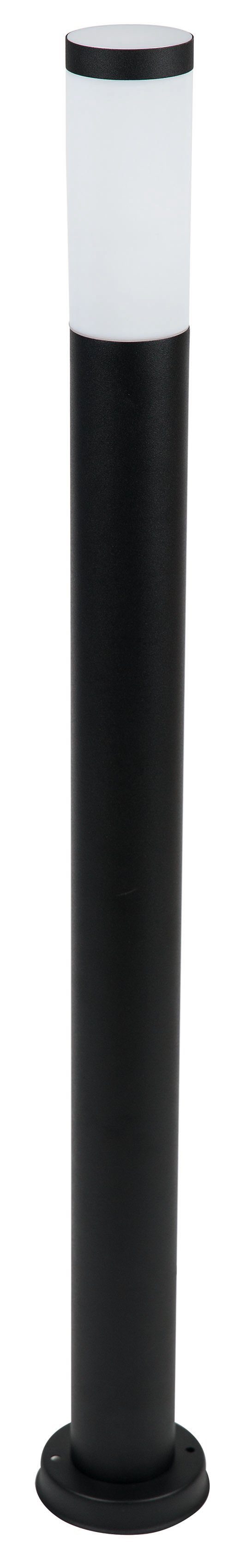 HEITRONIC Sockelleuchte Larisa, ohne Leuchtmittel, Pollerleuchte,Sockelleuchte,Außenlampe, Edelstahl (schwarz lackiert)