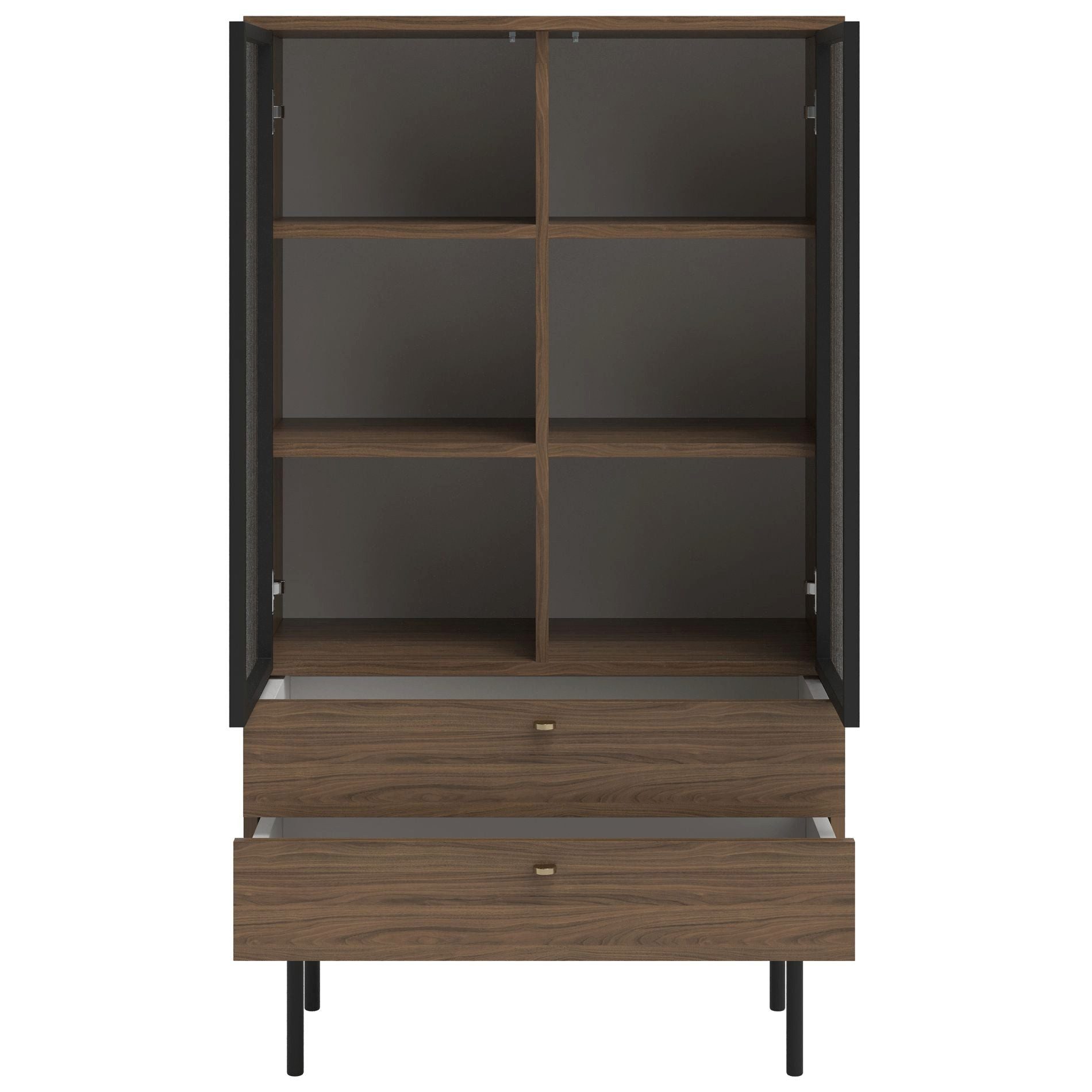 Selsey Standvitrine OLAR II Vitrine mit Glastüren,85x41 cm