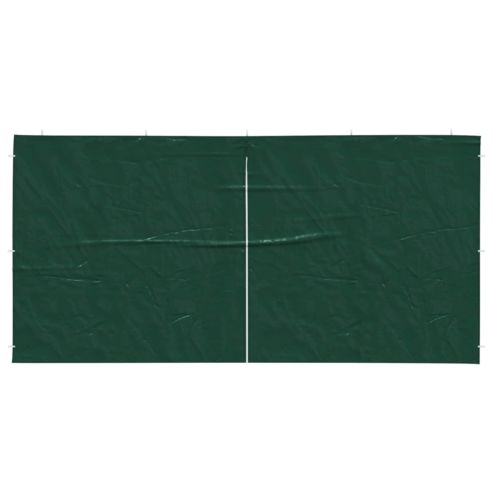 vidaXL Partyzelt Party Zelt Seitenteil 2 pcs Grün 400 x 195 cm PE und Stahl