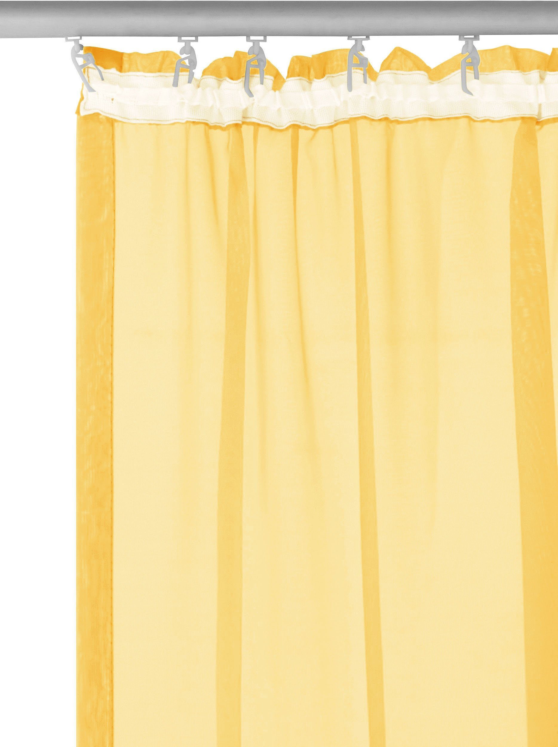 St), Kräuselband pflegeleicht gelb (1 home, XANA, 1 einfarbig, Gardine Schal, transparent, Voile, my Polyester,