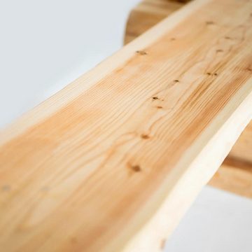 Mega-Holz Gartenbank Mega-Holz Holzbank " Rustikal " 120 cm aus heimischem Lärchen Holz, Massivholz