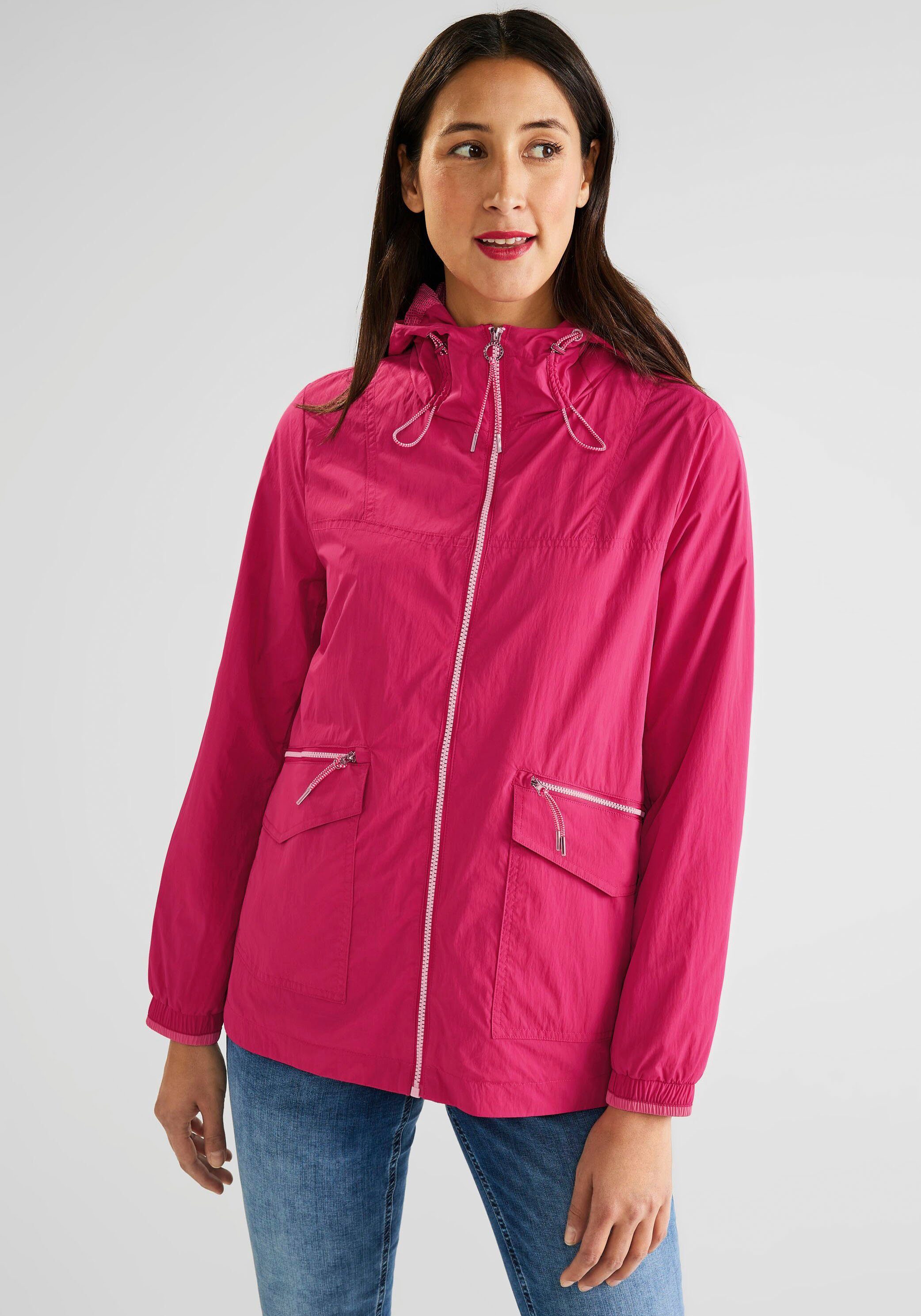 ONE Windbreaker pink regulierbarer Kapuze joyful STREET mit