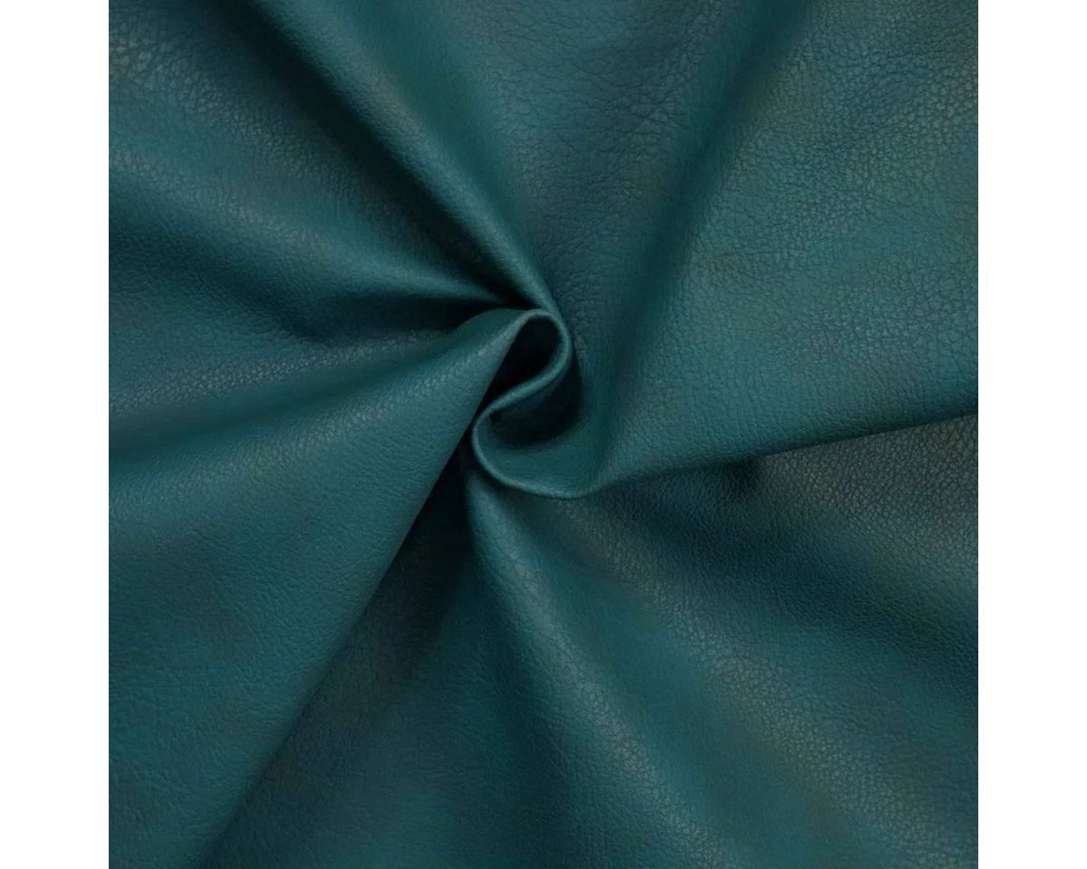 Thumbnail - Stofferia Stoff Polster PU Kunstleder Vintage-Antik Kenia Petrol, Breite 140 cm, Meterware