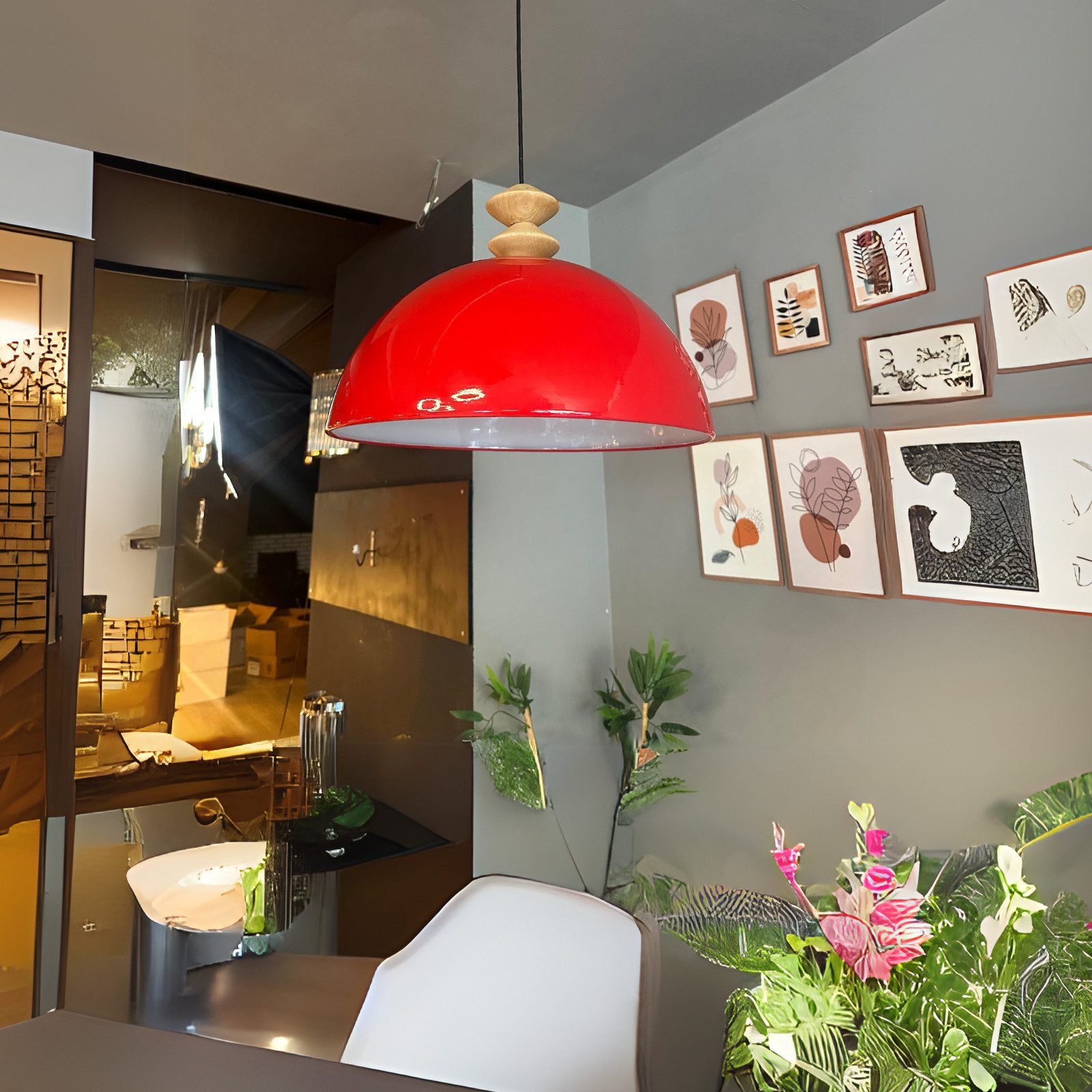 Bamyum Pendelleuchte Pendelleuchte Liante Q Holz Metall, Modern Hängelampe, günstig online kaufen