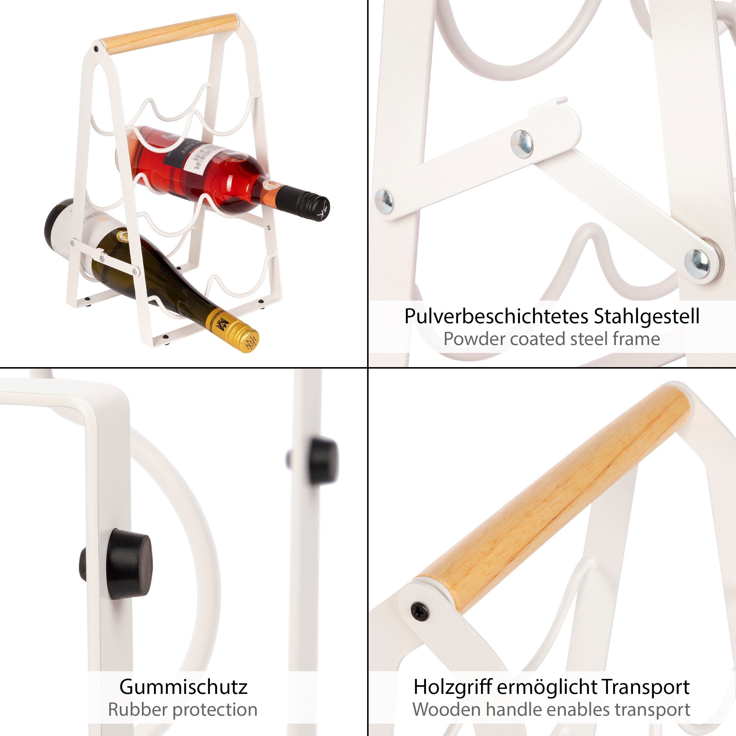 ONVAYA Weinregal Weinregal aus Metall, Weinständer schmal, Flaschenregal – Bild 4 von 5
