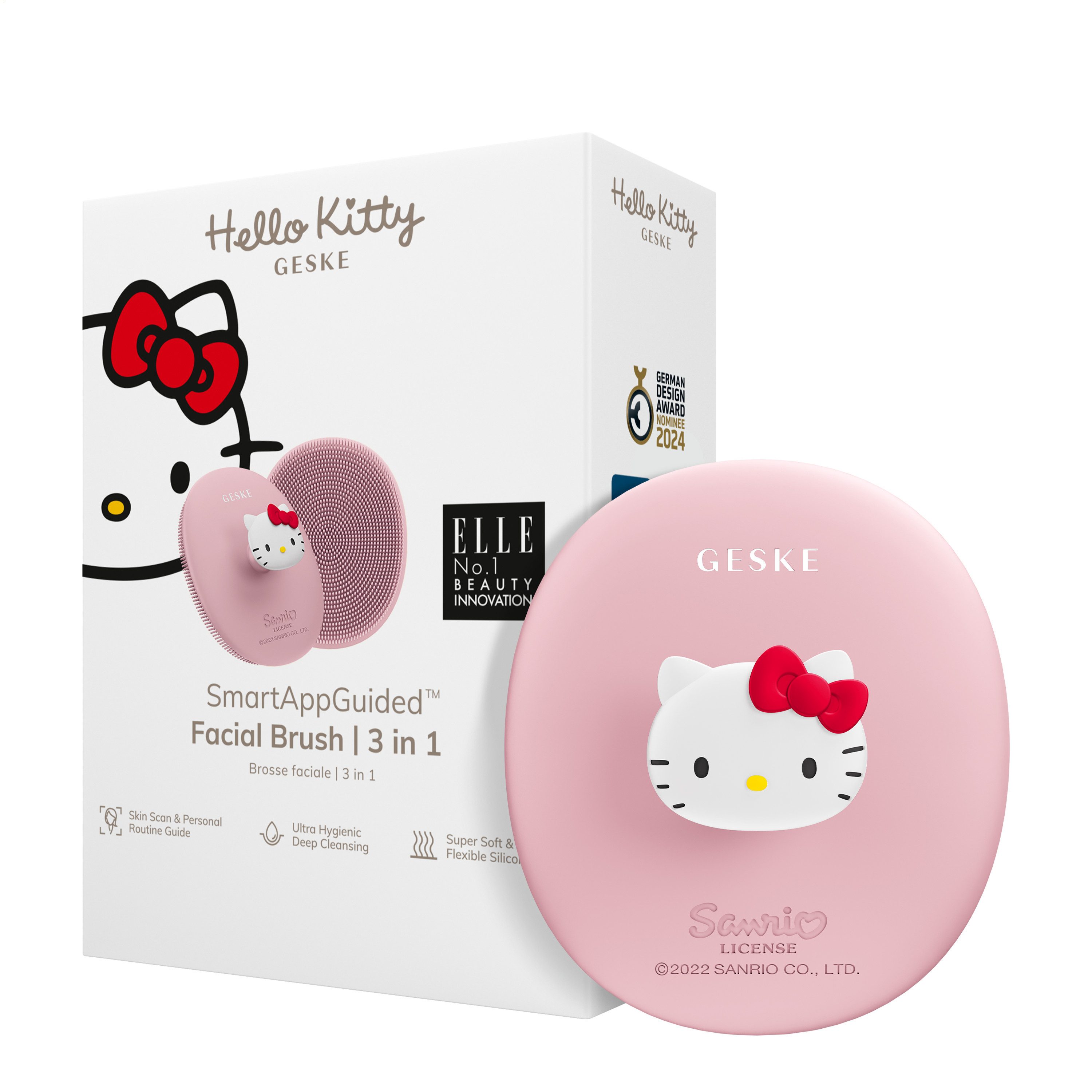 GESKE German Beauty Tech Elektrische Gesichtsreinigungsbürste SmartAppGuided™ Facial Brush 3 in 1, Packung, 1-tlg., inkl. kostenloser APP (SmartAppGuided Device), Mit der GESKE App erhältst Du deine personalisierte Hautpflegeroutine.
