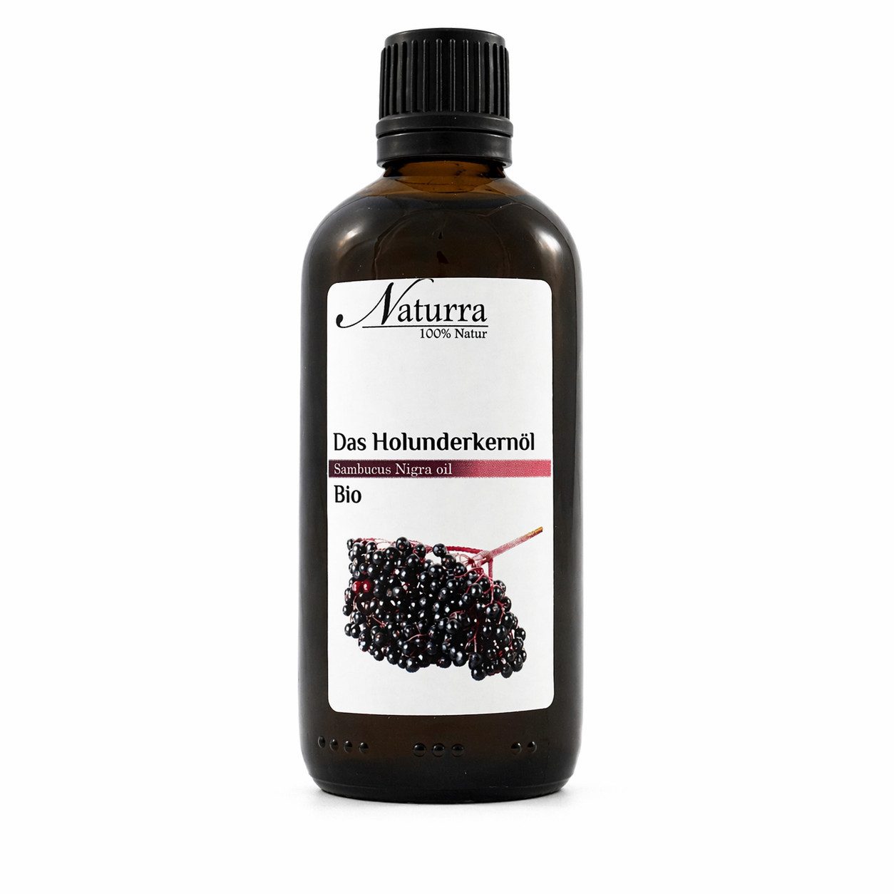Naturra Körperöl Bio Holunderkernöl unraffiniert kaltgepresst, native Premium Qualität, Upcycling Beauty, Glas