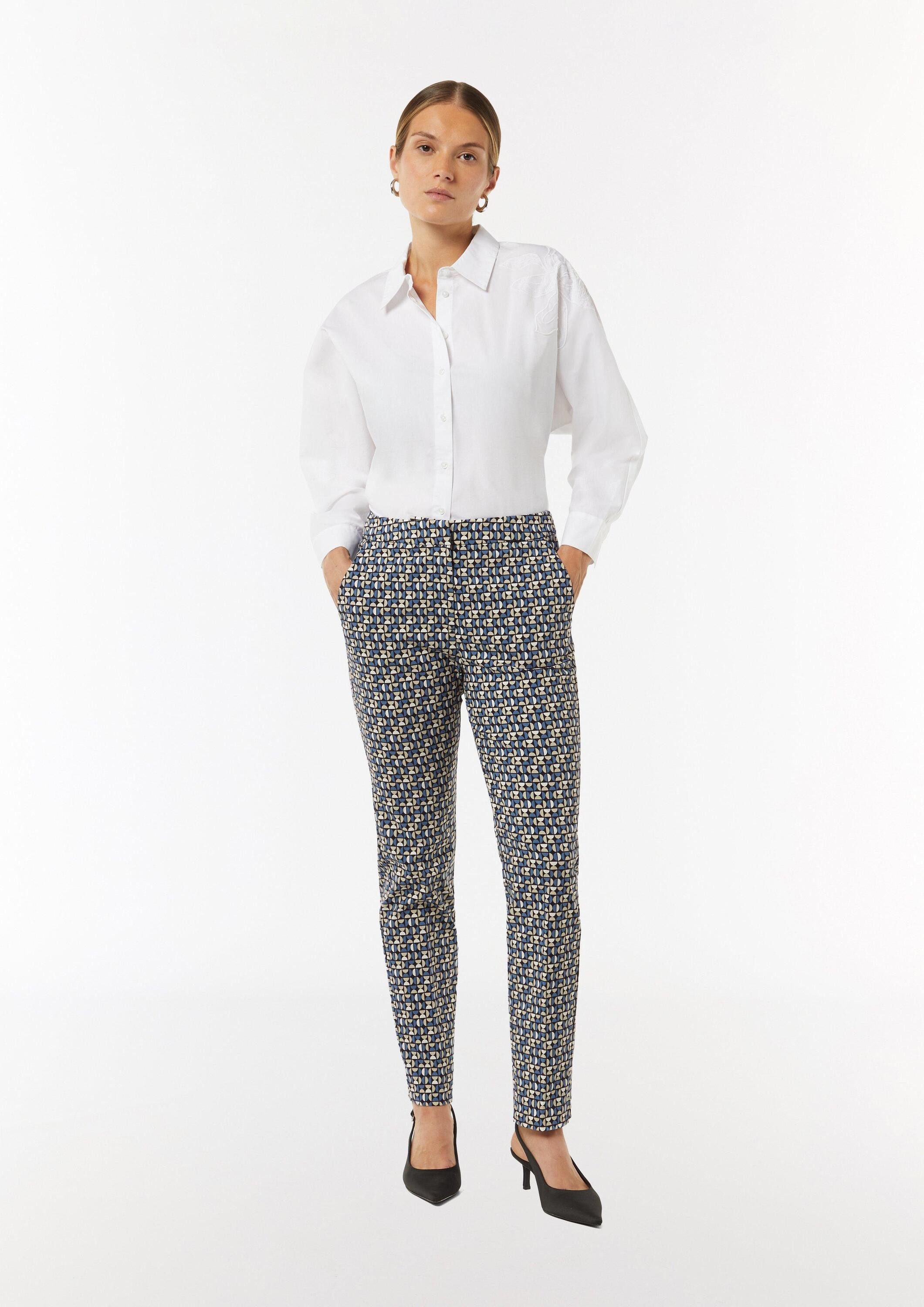 comma 7/8-Hose Hose Gemusterte Viskosestretch-Hose im Slim Fit günstig online kaufen