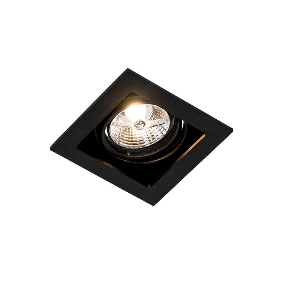 Qazqa LED Einbaustrahler Artemis, ohne Leuchtmittel, GU10, Schwarz, Modern, Aluminium, 1-flammig