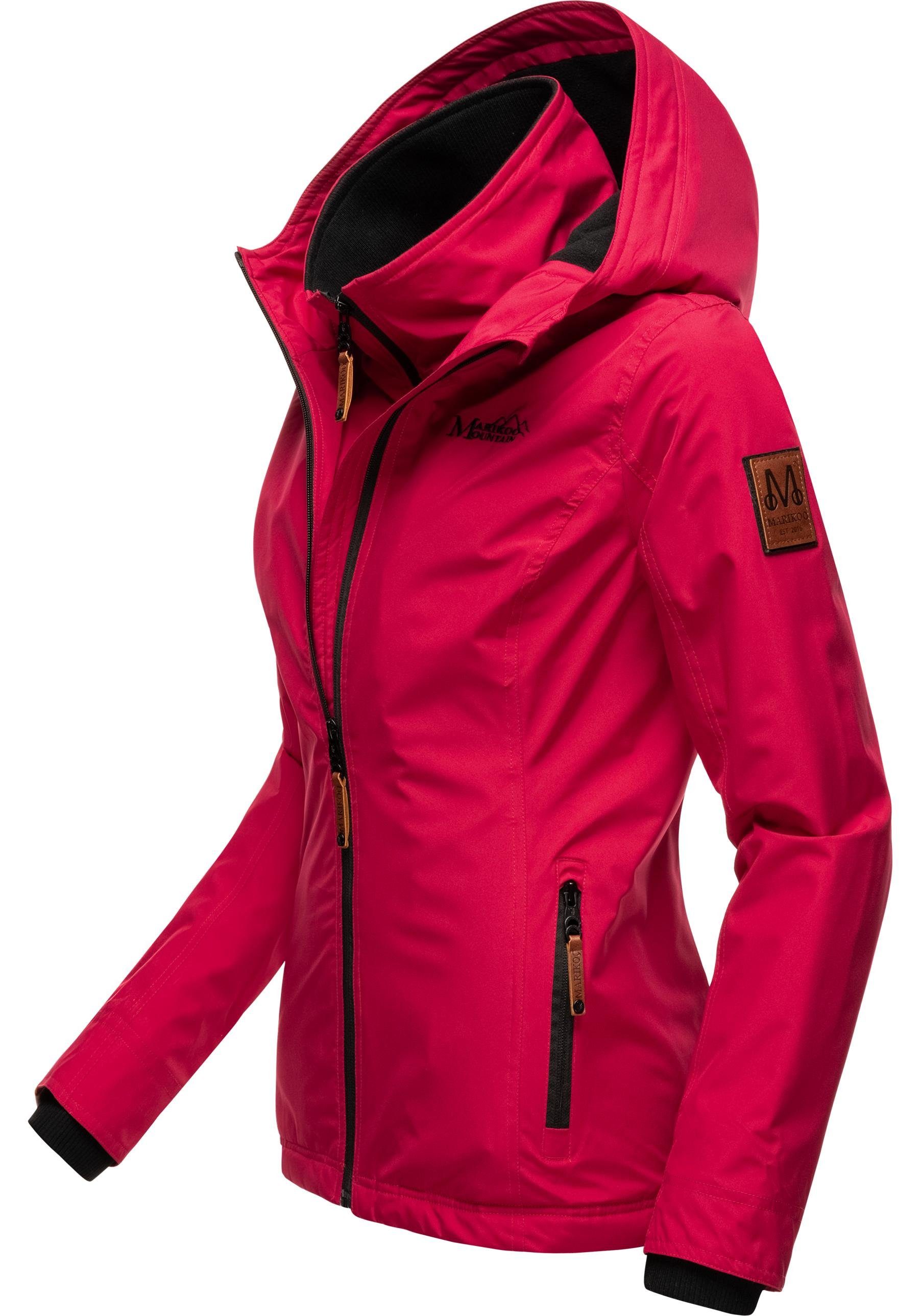 Marikoo Outdoorjacke Erdbeere sportliche Funktionsjacke mit Kapuze