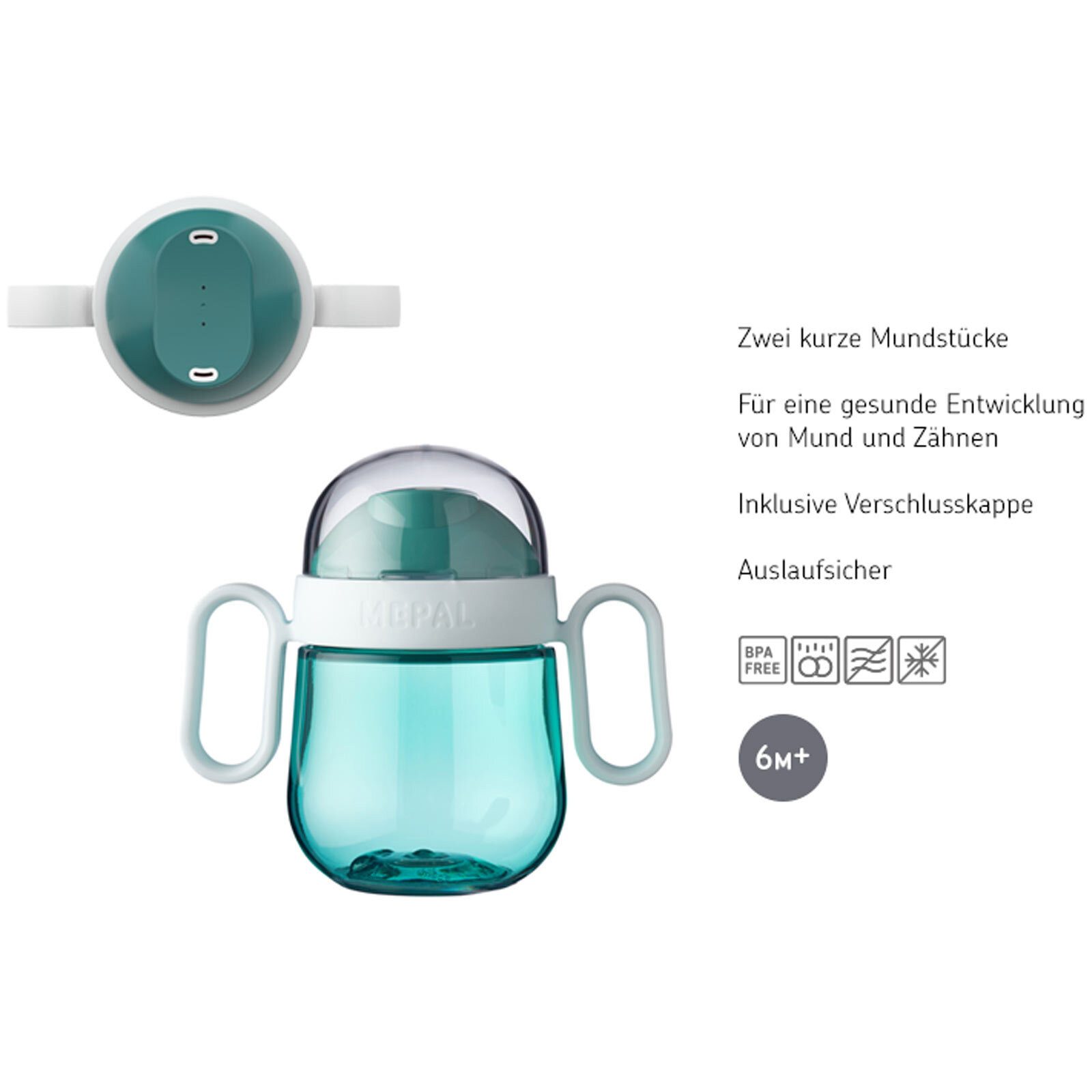 Mepal Kinderbecher Mio Antitropf-Trinklernbecher 2.0 200 ml, 1-tlg., Material-Mix