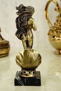 Kremers Schatzkiste Dekofigur Metall Figur Aphrodite nach Boticcelli 15cm gold matt Göttin der Liebe