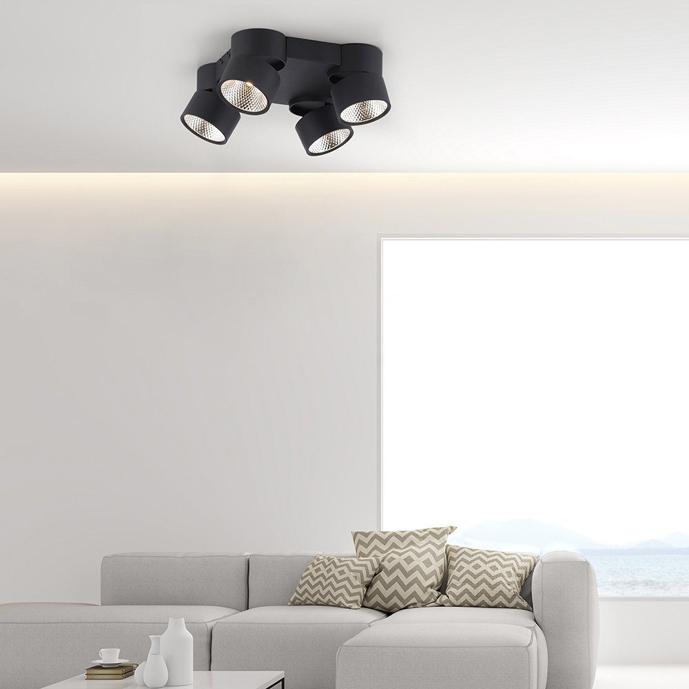 Paul Neuhaus LED Deckenleuchte LED Deckenstrahler PURE-NOLA, Strahler schwenkbar, dimmbar, Switchmo, 4xLED/15W/3000K, Spot Strahler schwenkbar warmweißes Licht
