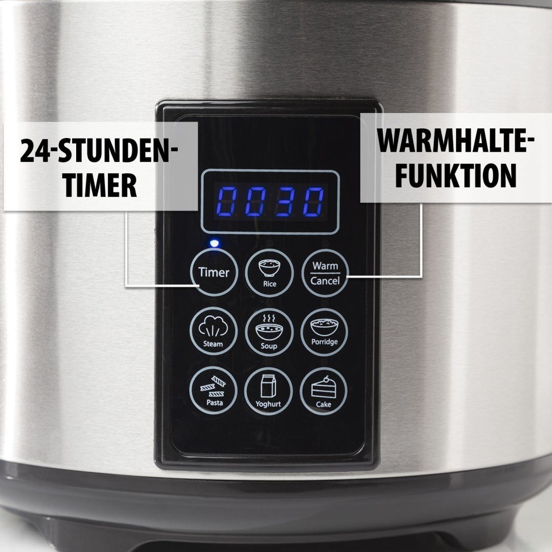 Tristar Reiskocher Tristar RK-6138 Digitaler Reiskocher und Dampfgarer - 2,2 L Fassungsve, 900 W, 2.2 l Kapazität - Warmhaltefunktion bis 24 h – Bild 5 von 5