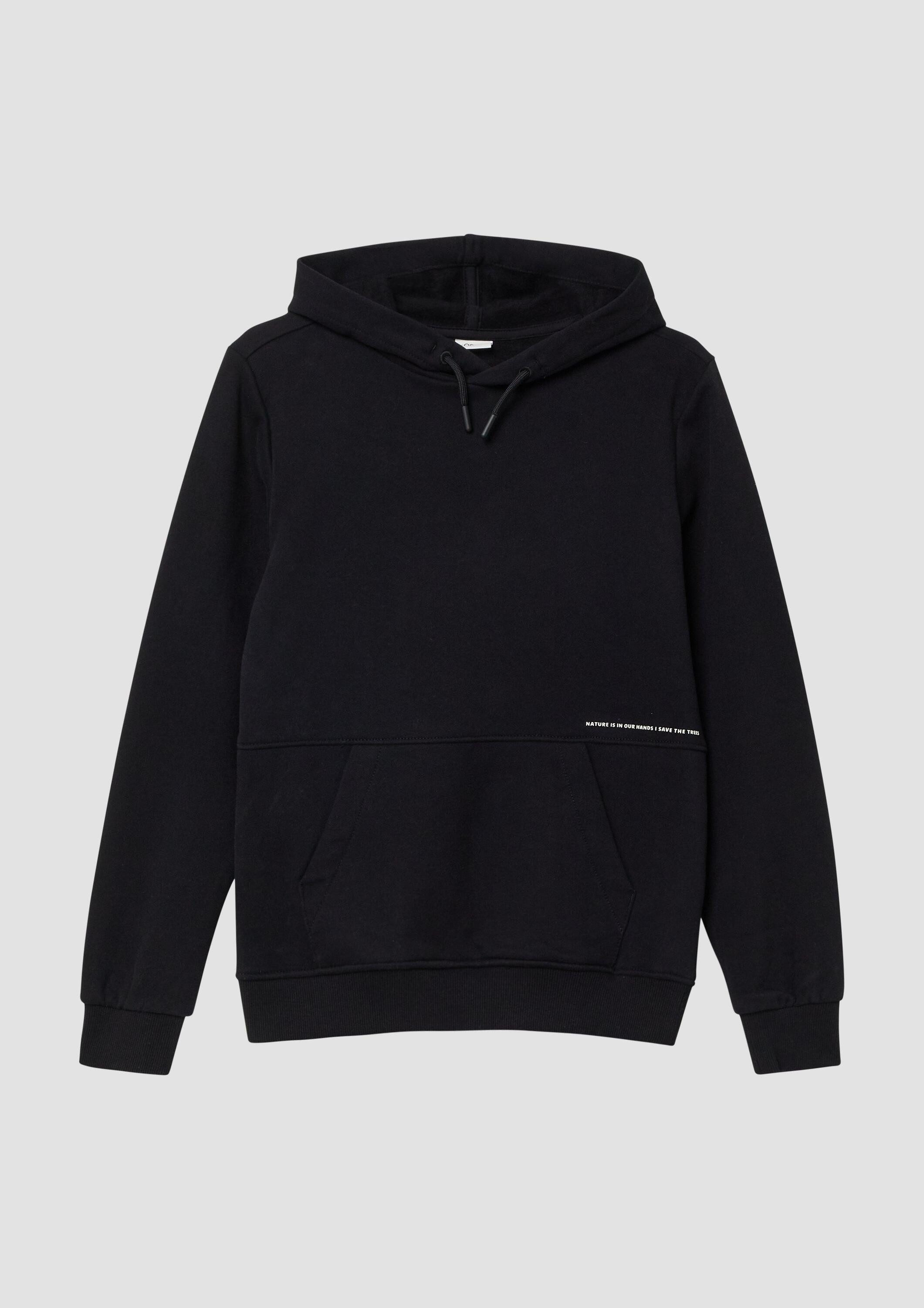 s.Oliver Sweatshirt Sweatshirt Kuscheliger Hoodie mit kleinem Wording-Print