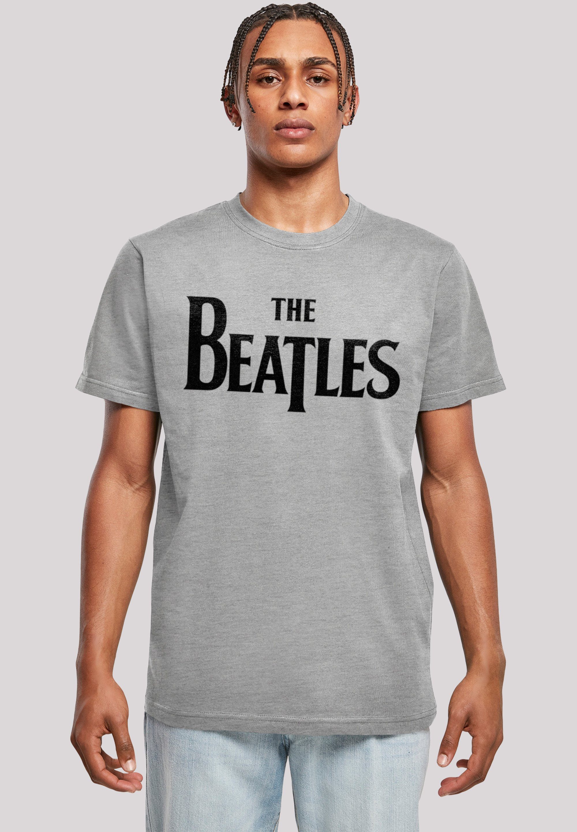 F4NT4STIC T-Shirt The Beatles Band Drop T Logo Black Print heather grey