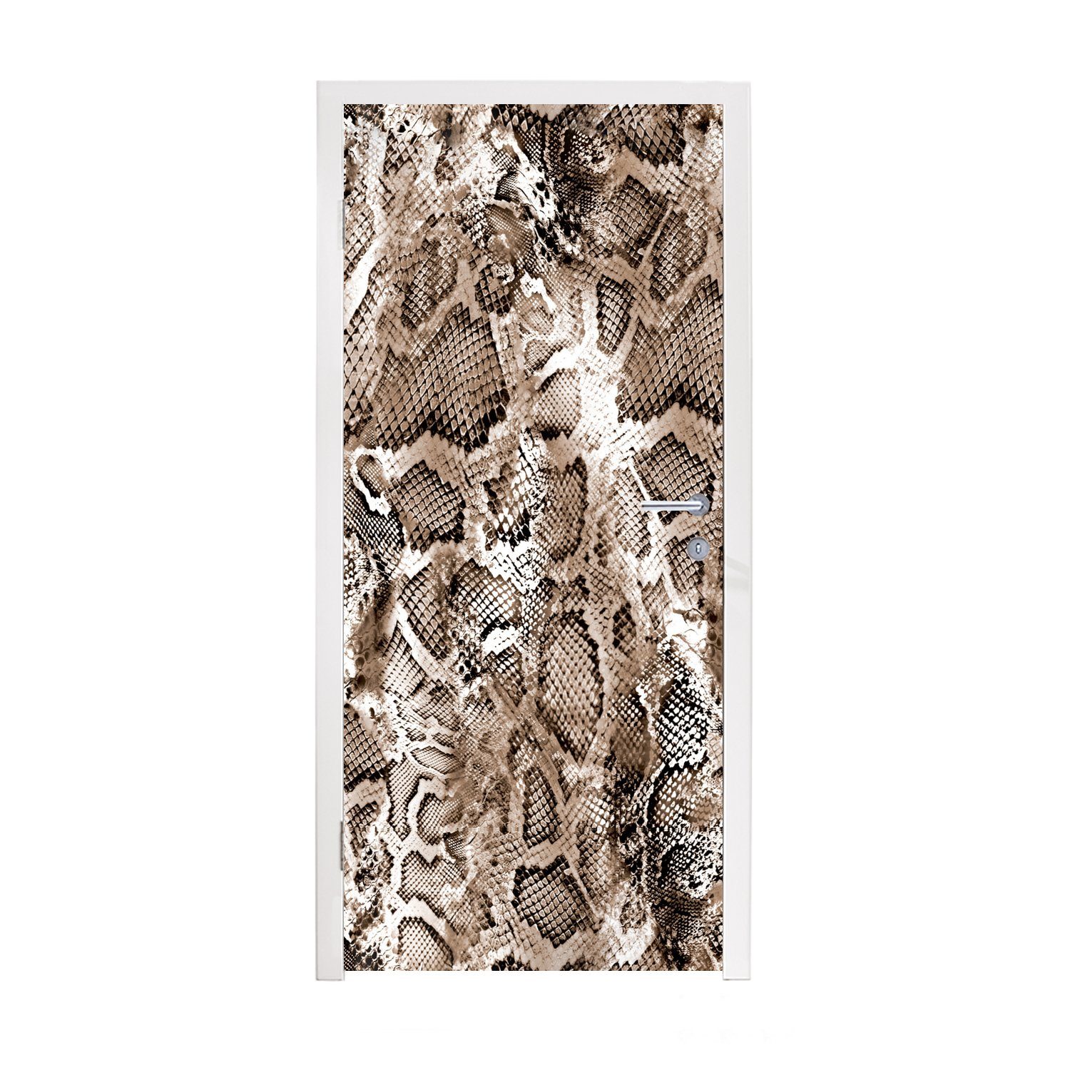 MuchoWow Türtapete Tiermuster - Schlange - Haut, Matt, bedruckt, (1 St), Fototapete für Tür, Türaufkleber, 75x205 cm